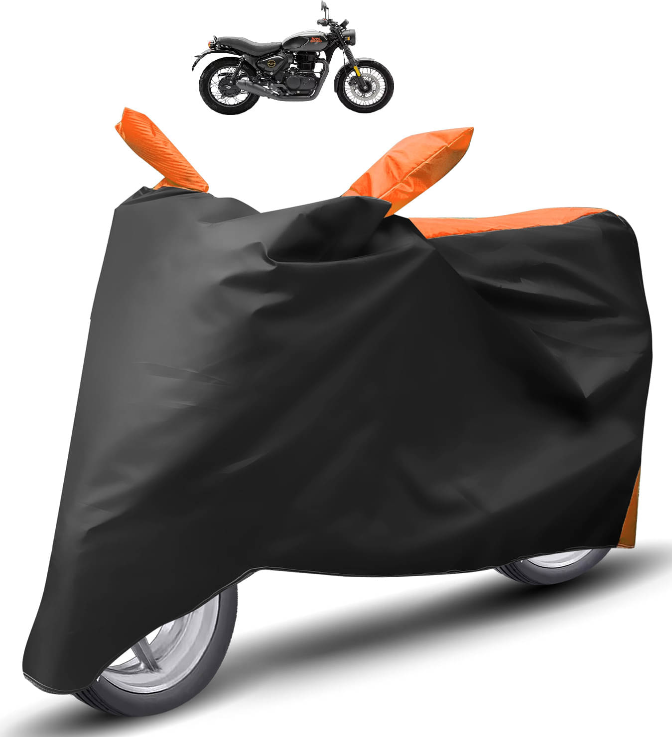     			Caronix Bike Body Cover for Royal Enfield Hunter 350 ( Pack of 1 ) , Orange