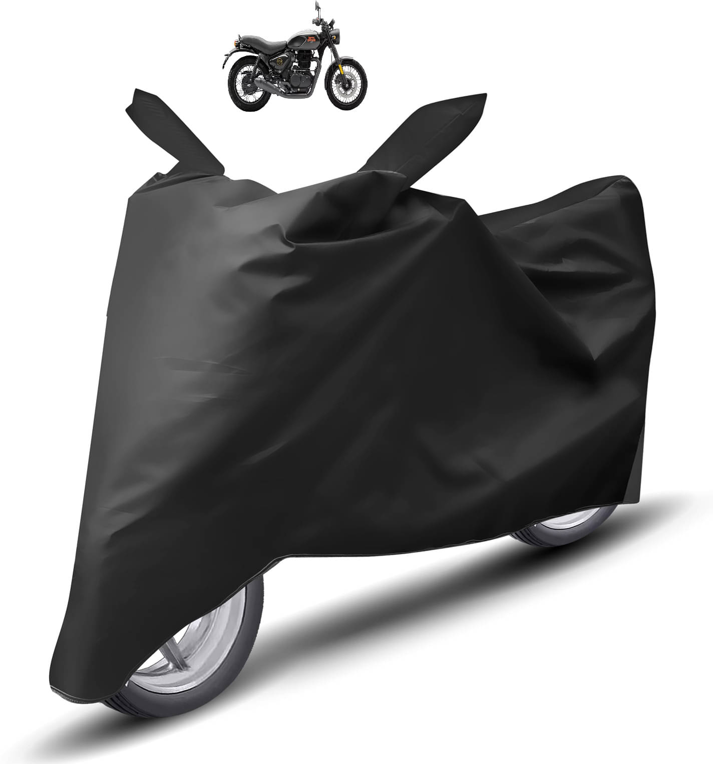 Caronix Bike Body Cover for Royal Enfield Hunter 350 ( Pack of 1 ) , Black Caronix Bike Body Cover for Royal Enfield Hunter 350 ( Pack of 1 ) , Black