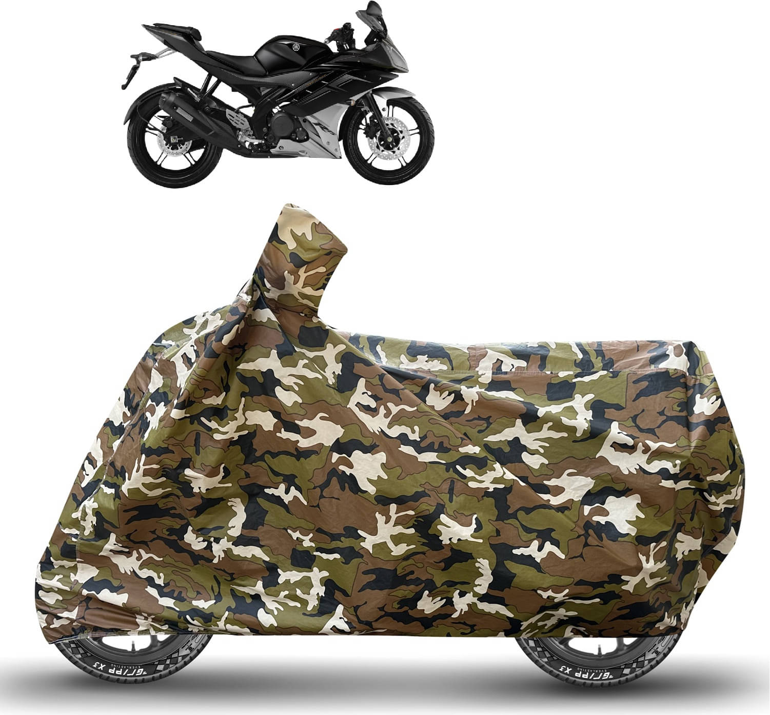 Caronix Bike Body Cover for Yamaha R15 ( Pack of 1 ) , Brown     			Caronix Bike Body Cover for Yamaha R15 ( Pack of 1 ) , Brown