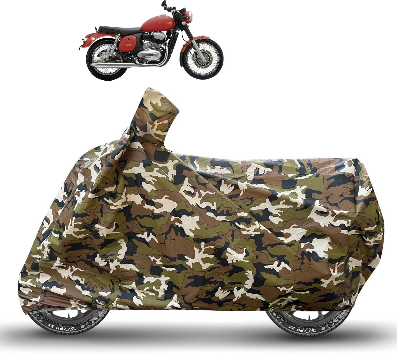     			Caronix Bike Body Cover for JAWA Forty Two ( Pack of 1 ) , Brown