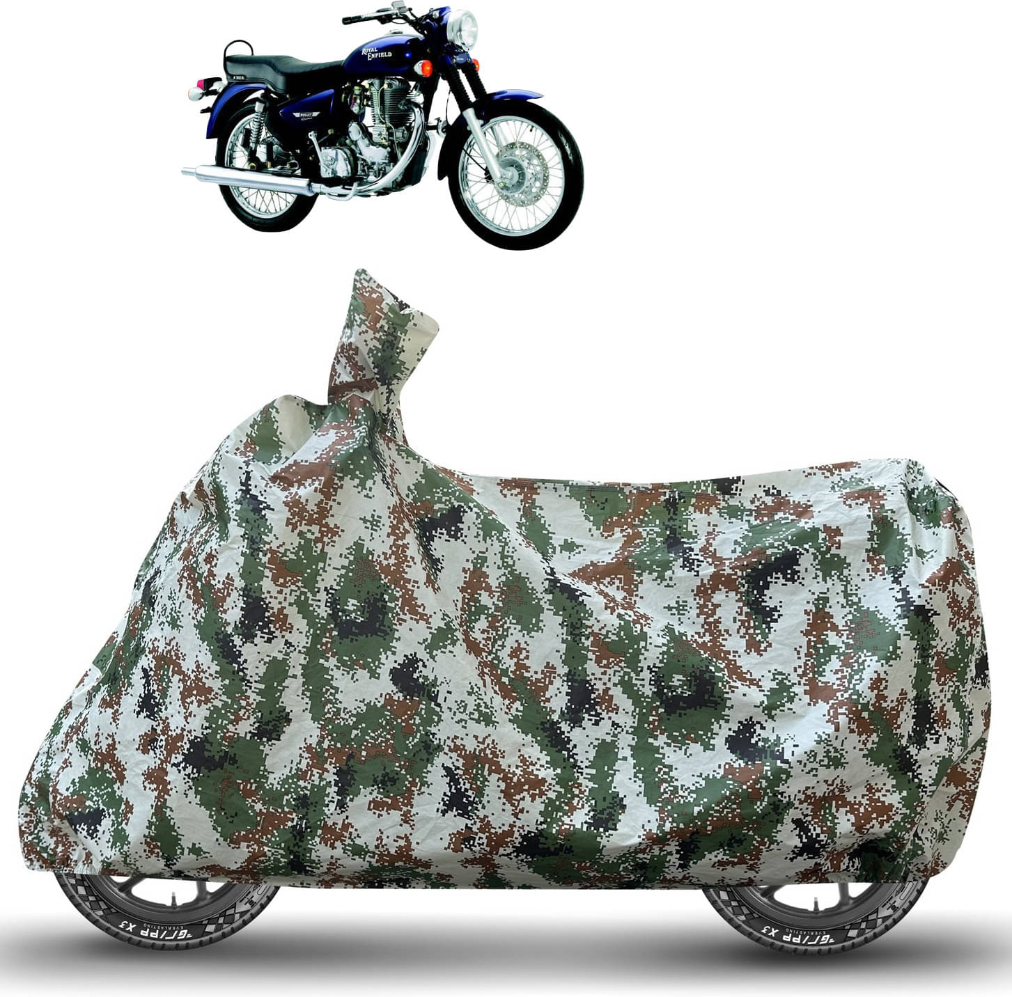 Caronix Bike Body Cover for Royal Enfield Bullet Electra Twinspark ( Pack of 1 ) , Green Caronix Bike Body Cover for Royal Enfield Bullet Electra Twinspark ( Pack of 1 ) , Green