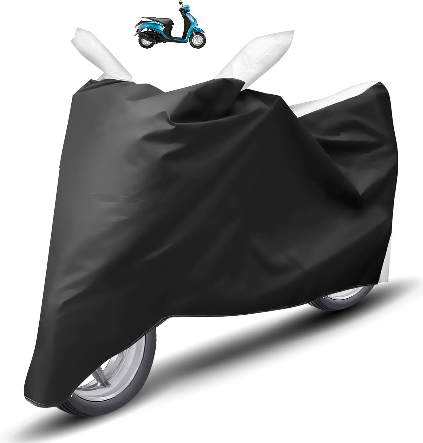     			Caronix Bike Body Cover for Yamaha Fascino ( Pack of 1 ) , White