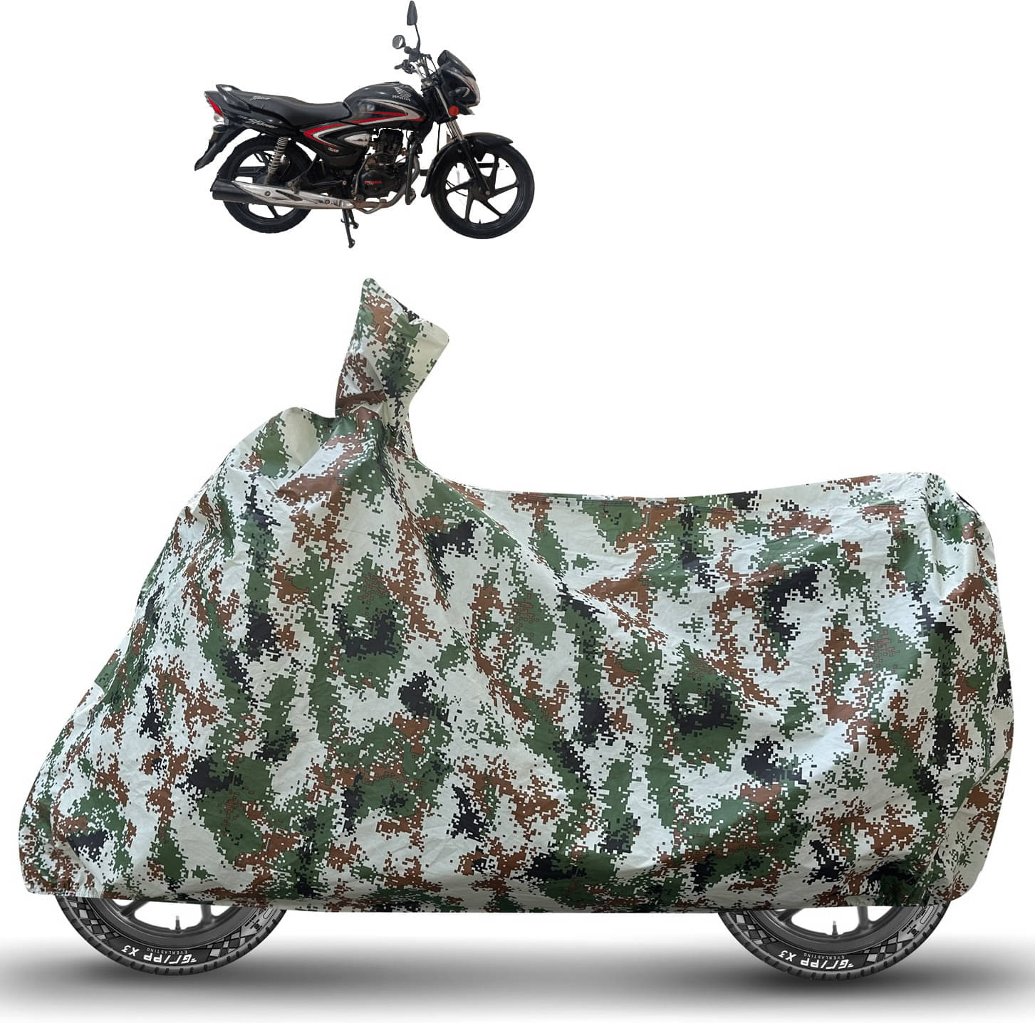     			Caronix Bike Body Cover for Honda Shine ( Pack of 1 ) , Green