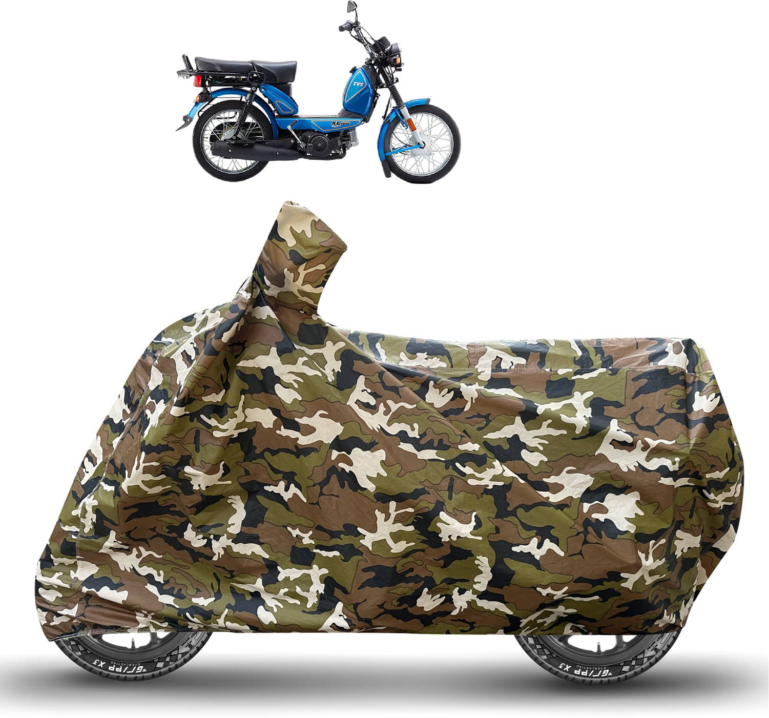 Caronix Bike Body Cover for TVS Heavy Duty Super XL ( Pack of 1 ) , Brown Caronix Bike Body Cover for TVS Heavy Duty Super XL ( Pack of 1 ) , Brown