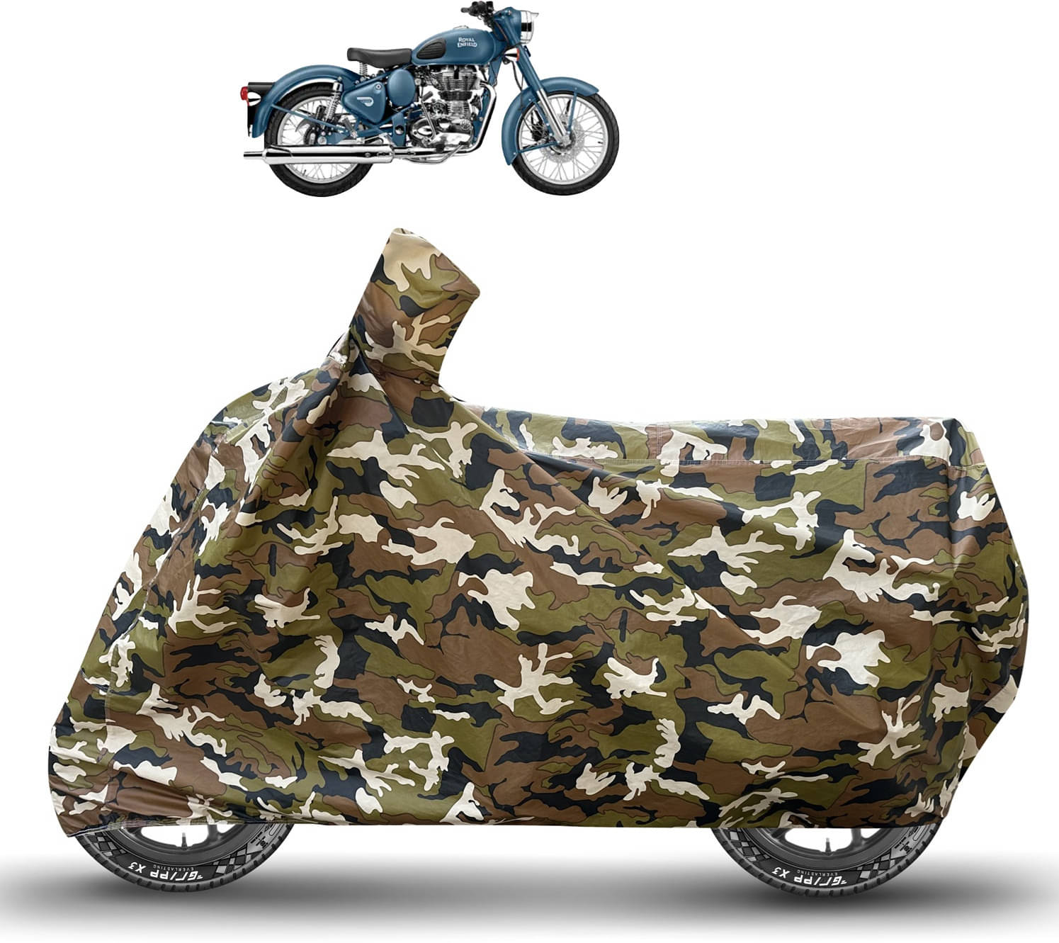Caronix Bike Body Cover for Royal Enfield Classic 500 ( Pack of 1 ) , Brown Caronix Bike Body Cover for Royal Enfield Classic 500 ( Pack of 1 ) , Brown