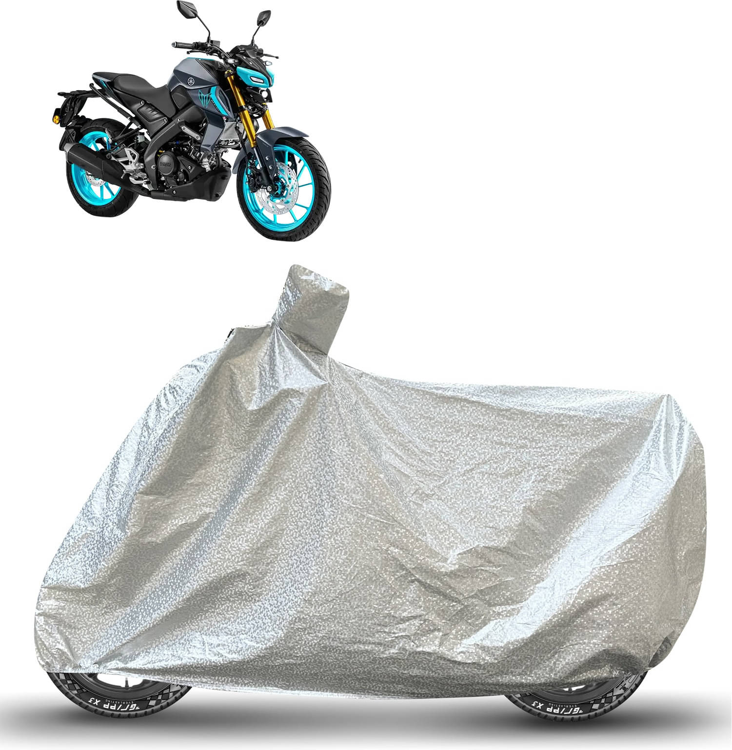     			Caronix Bike Body Cover for Yamaha MT 15 ( Pack of 1 ) , Silver