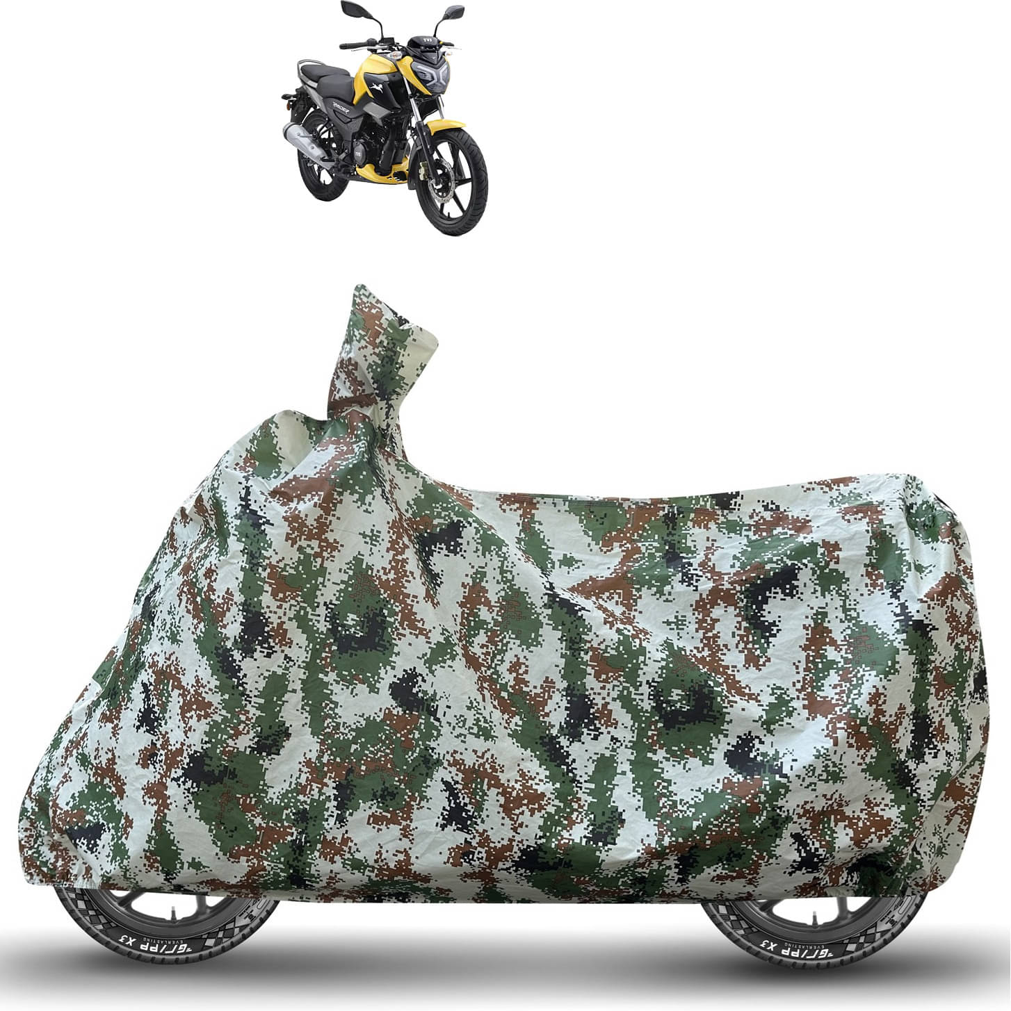     			Caronix Bike Body Cover for TVS Raider ( Pack of 1 ) , Green