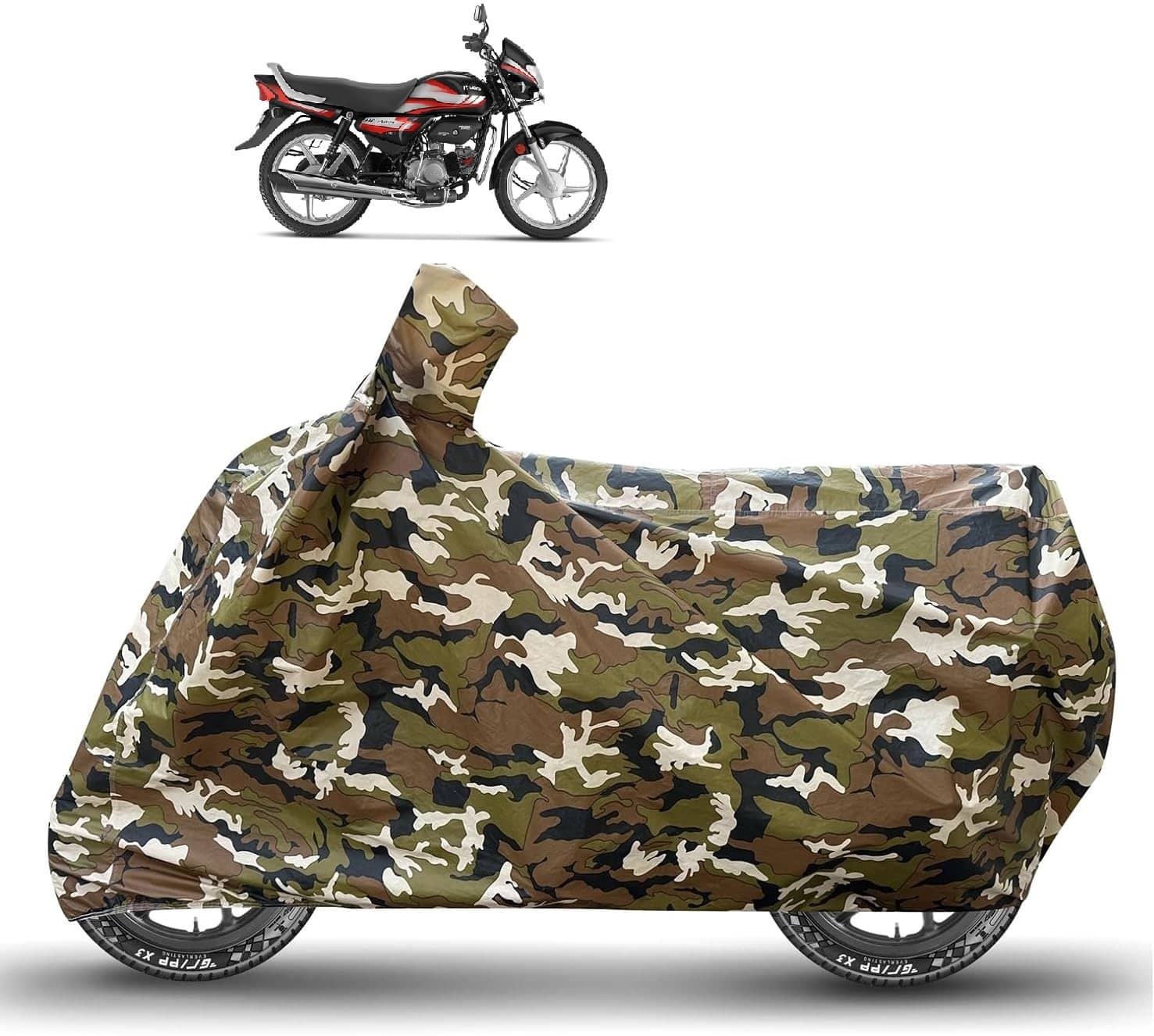 Caronix Bike Body Cover for Hero HF Deluxe ( Pack of 1 ) , Brown
