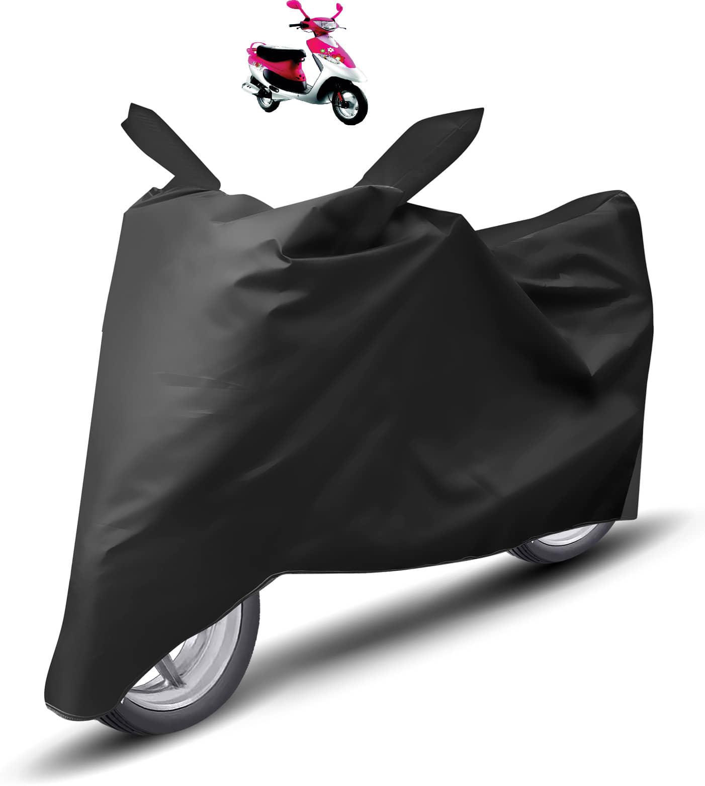 Caronix Bike Body Cover for TVS Scooty Pep Plus ( Pack of 1 ) , Black