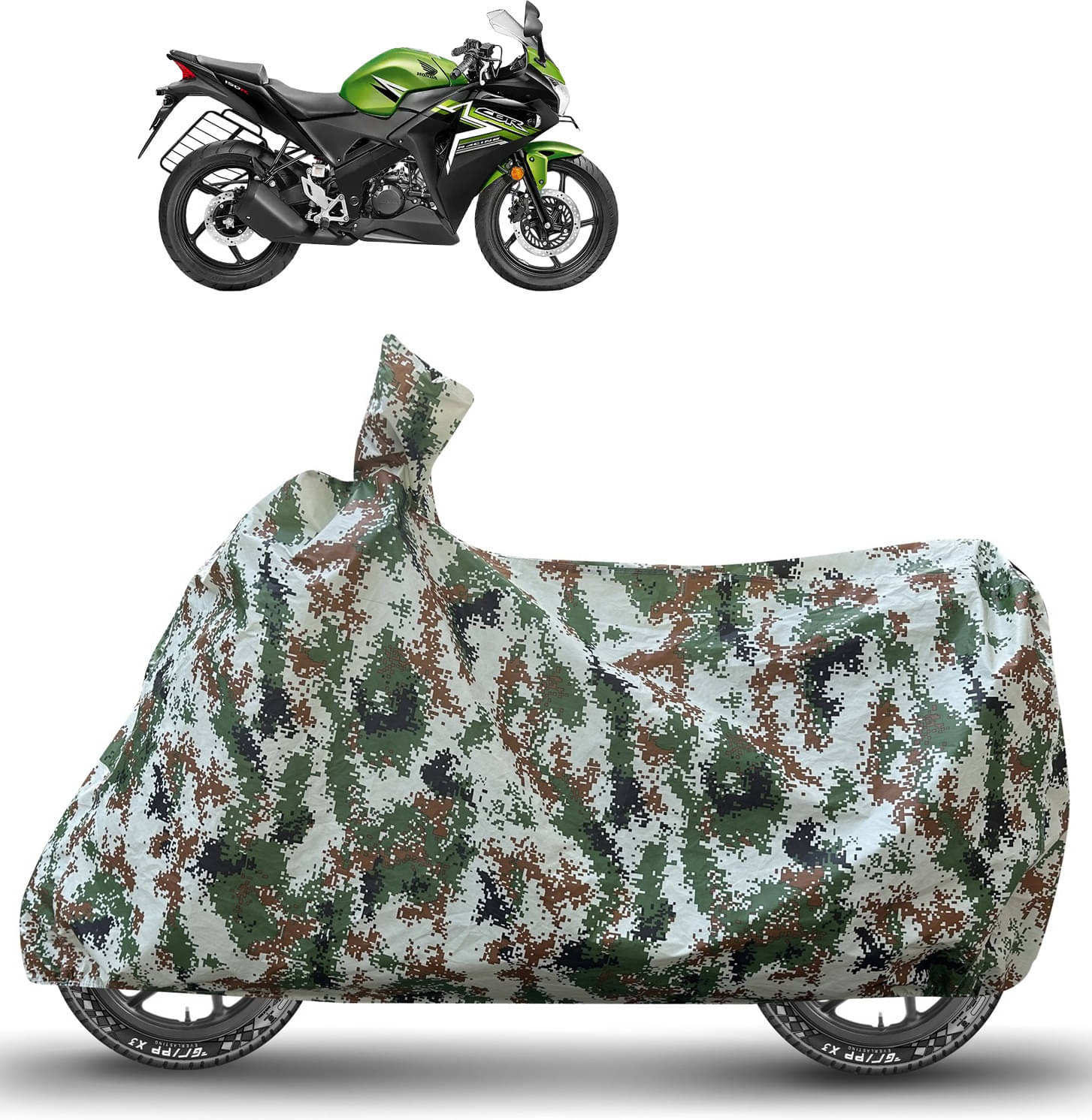 Caronix Bike Body Cover for Honda CBR 150R ( Pack of 1 ) , Green Caronix Bike Body Cover for Honda CBR 150R ( Pack of 1 ) , Green