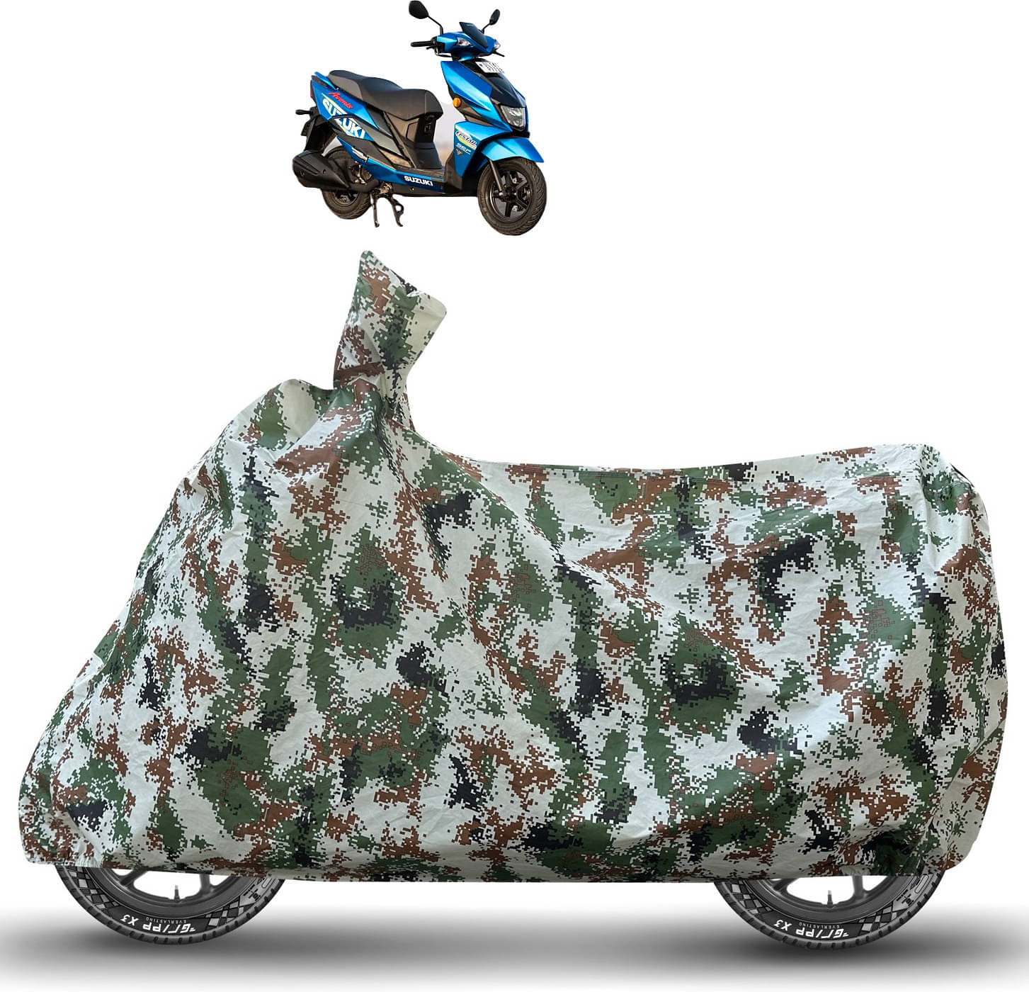     			Caronix Bike Body Cover for Suzuki Avenis 125 ( Pack of 1 ) , Green