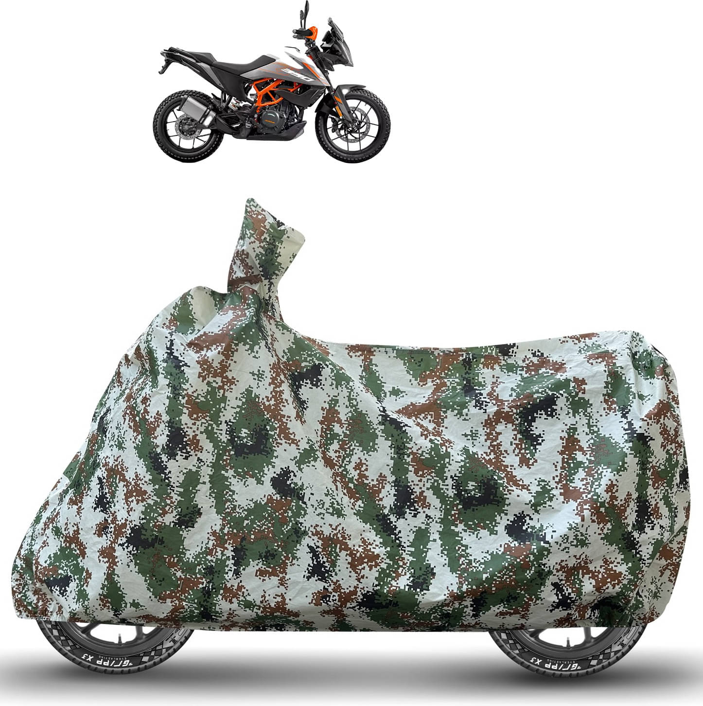 Caronix Bike Body Cover for KTM 390 Adventure ( Pack of 1 ) , Green Caronix Bike Body Cover for KTM 390 Adventure ( Pack of 1 ) , Green