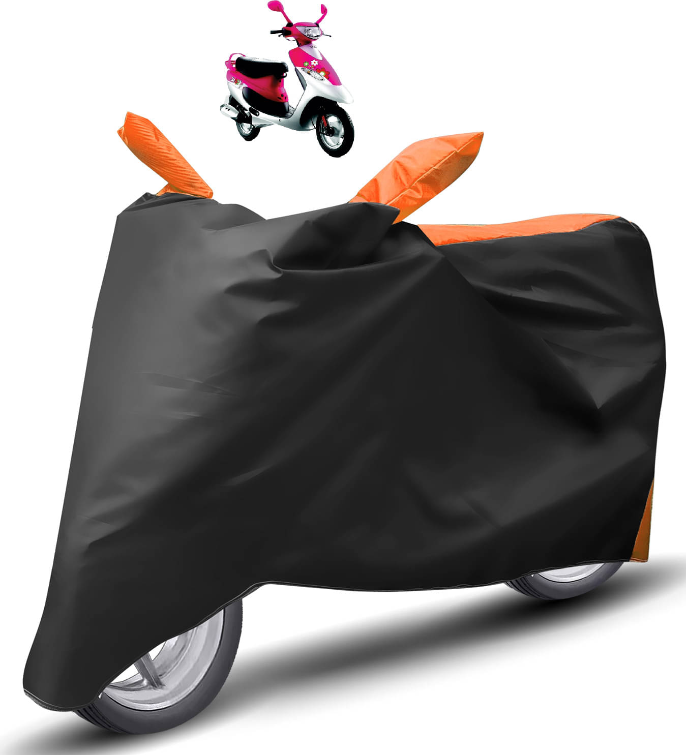 Caronix Bike Body Cover for TVS Scooty Pep Plus ( Pack of 1 ) , Orange Caronix Bike Body Cover for TVS Scooty Pep Plus ( Pack of 1 ) , Orange