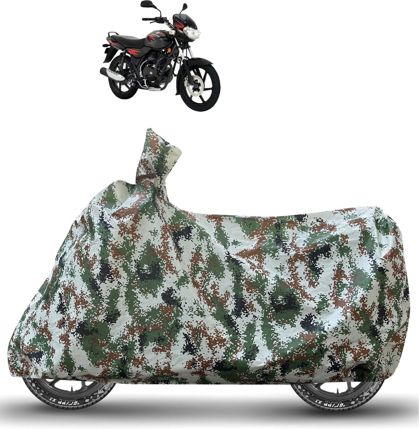     			Caronix Bike Body Cover for Bajaj Discover ( Pack of 1 ) , Green