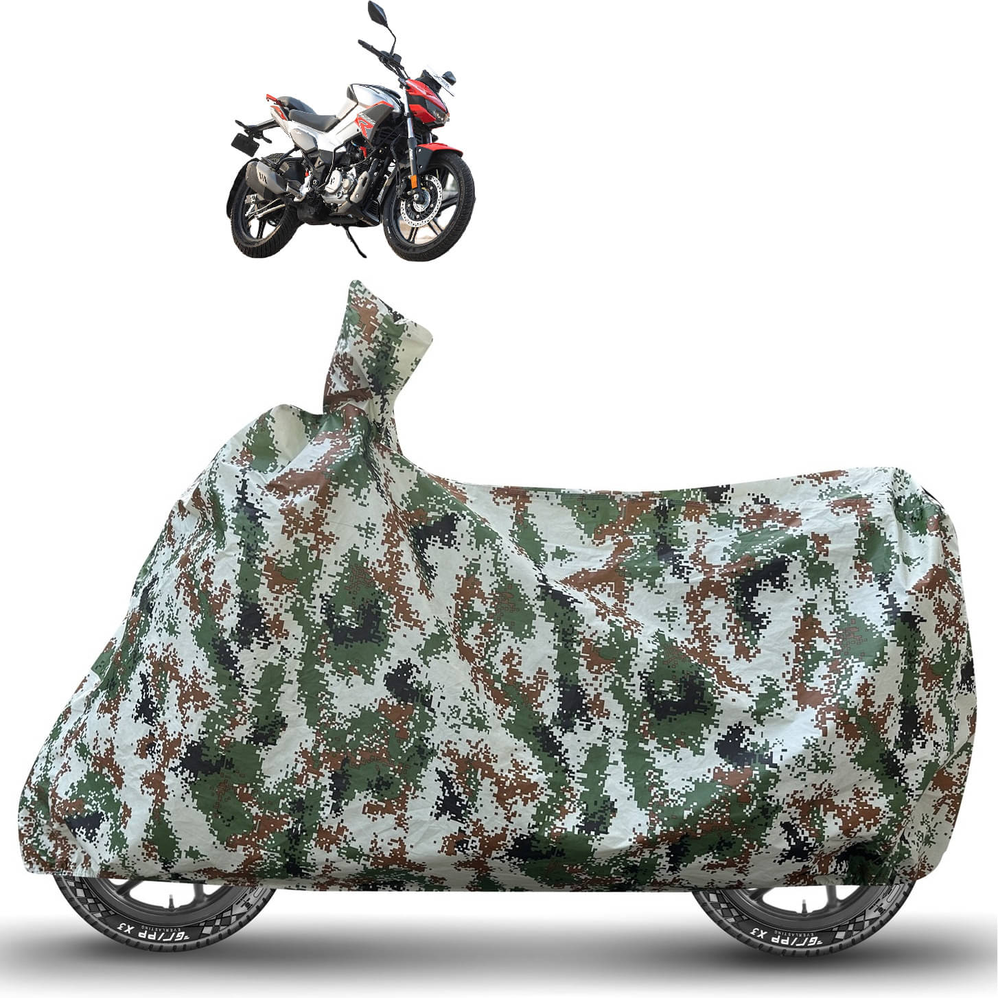 Caronix Bike Body Cover for Hero Xtreme ( Pack of 1 ) , Green Caronix Bike Body Cover for Hero Xtreme ( Pack of 1 ) , Green