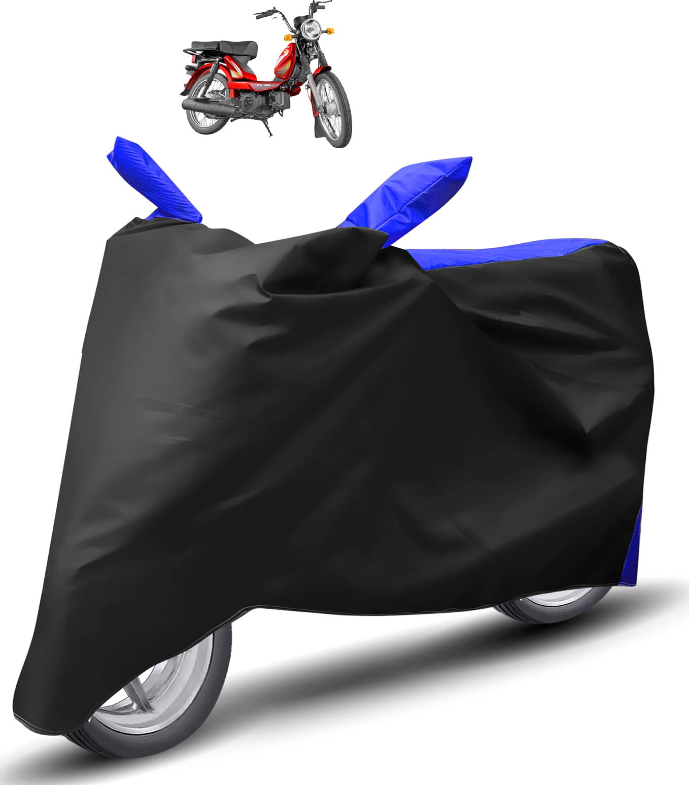 Caronix Bike Body Cover for TVS Heavy Duty Super XL ( Pack of 1 ) , Blue Caronix Bike Body Cover for TVS Heavy Duty Super XL ( Pack of 1 ) , Blue