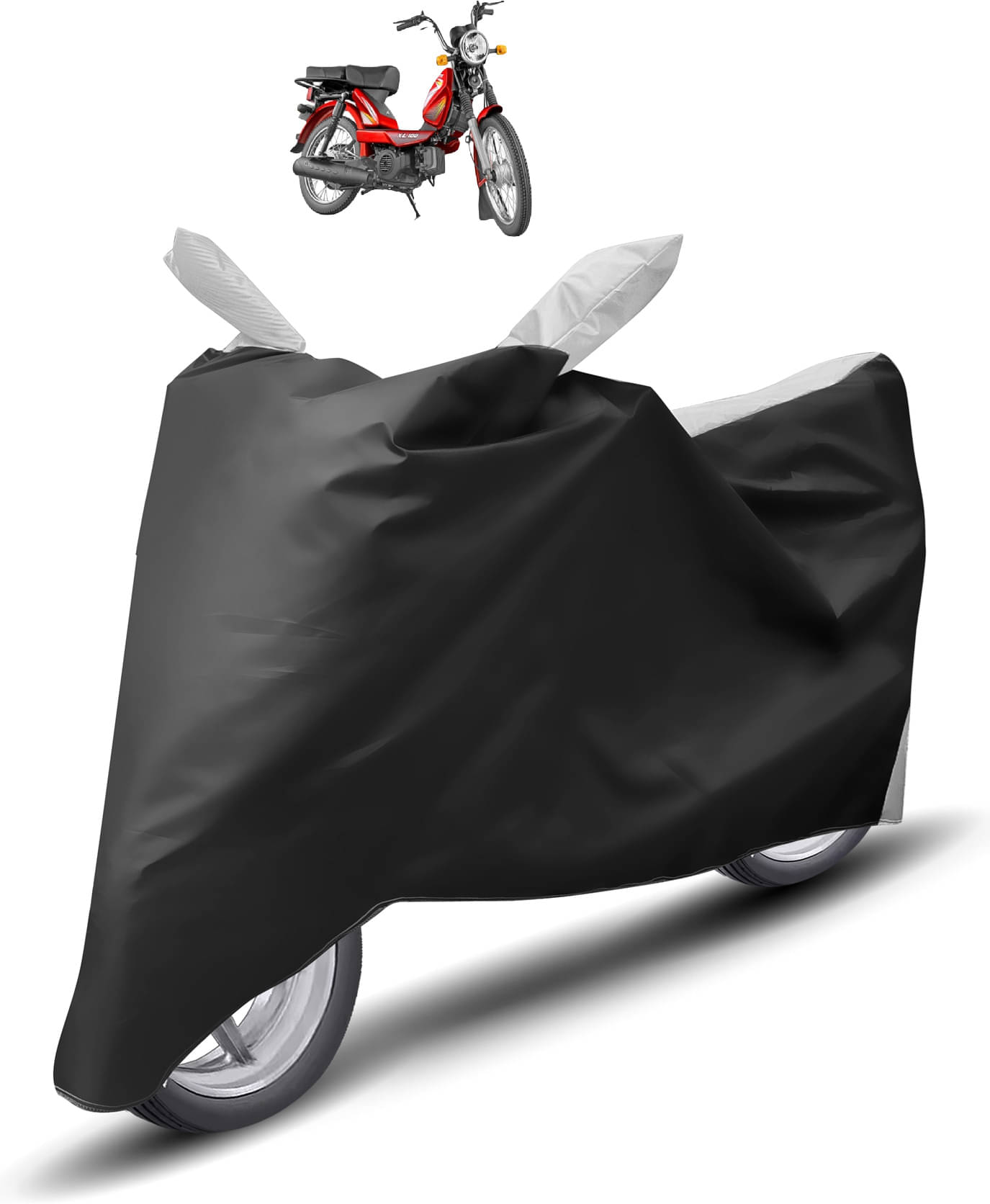     			Caronix Bike Body Cover for TVS Heavy Duty Super XL ( Pack of 1 ) , Grey