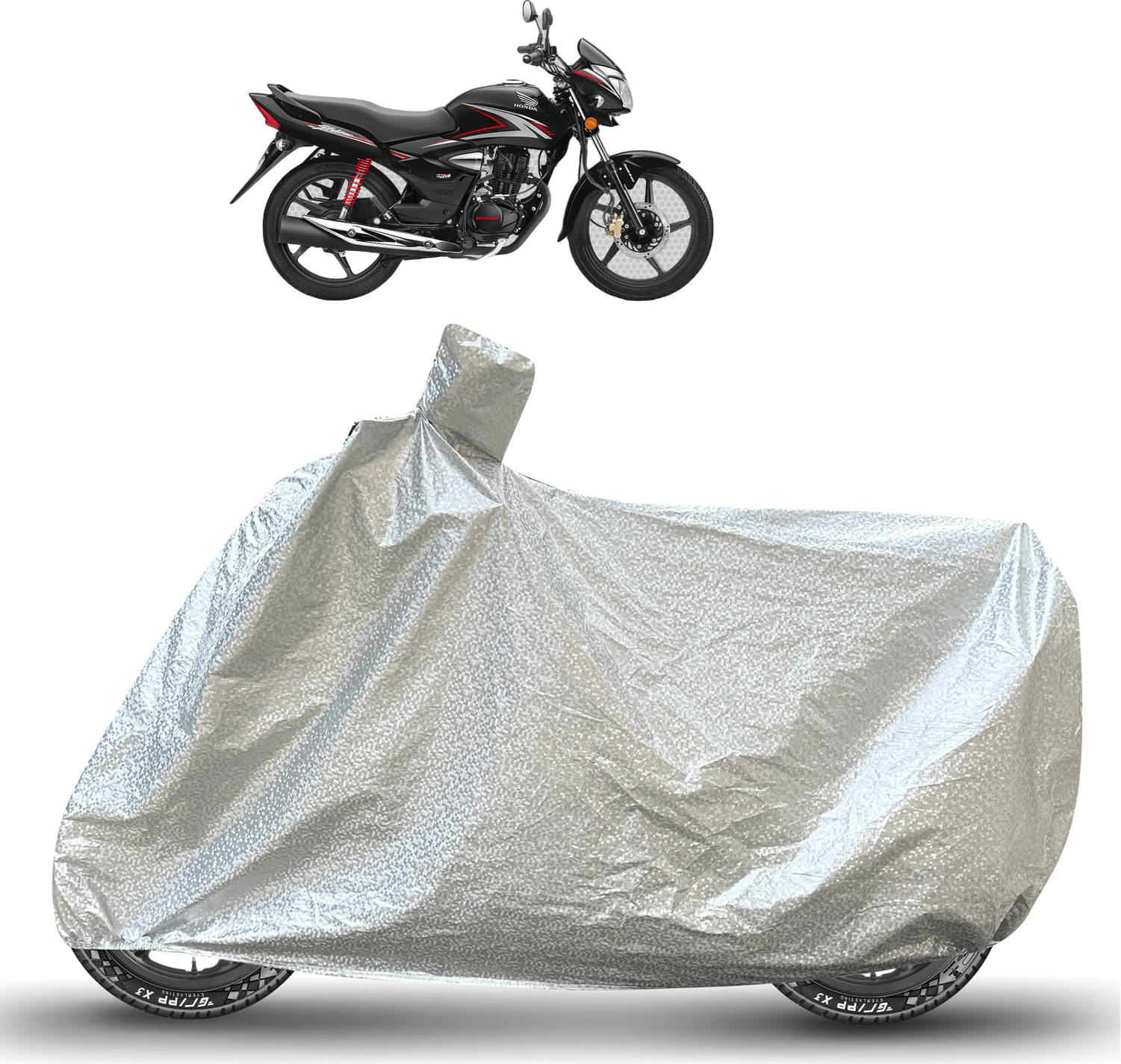 Caronix Bike Body Cover for Honda CB Shine ( Pack of 1 ) , Silver Caronix Bike Body Cover for Honda CB Shine ( Pack of 1 ) , Silver