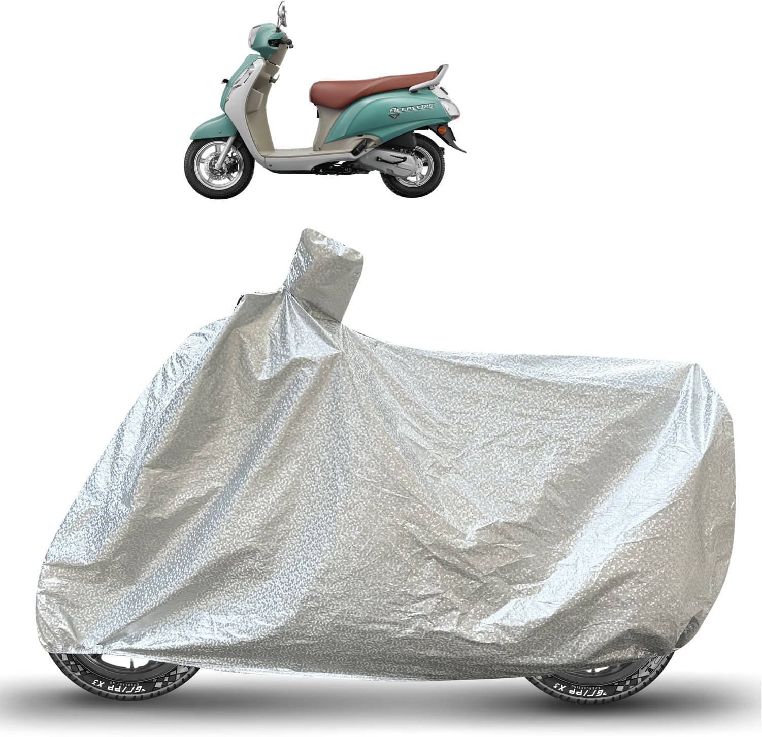 Caronix Bike Body Cover for Suzuki Access 125 ( Pack of 1 ) , Silver Caronix Bike Body Cover for Suzuki Access 125 ( Pack of 1 ) , Silver