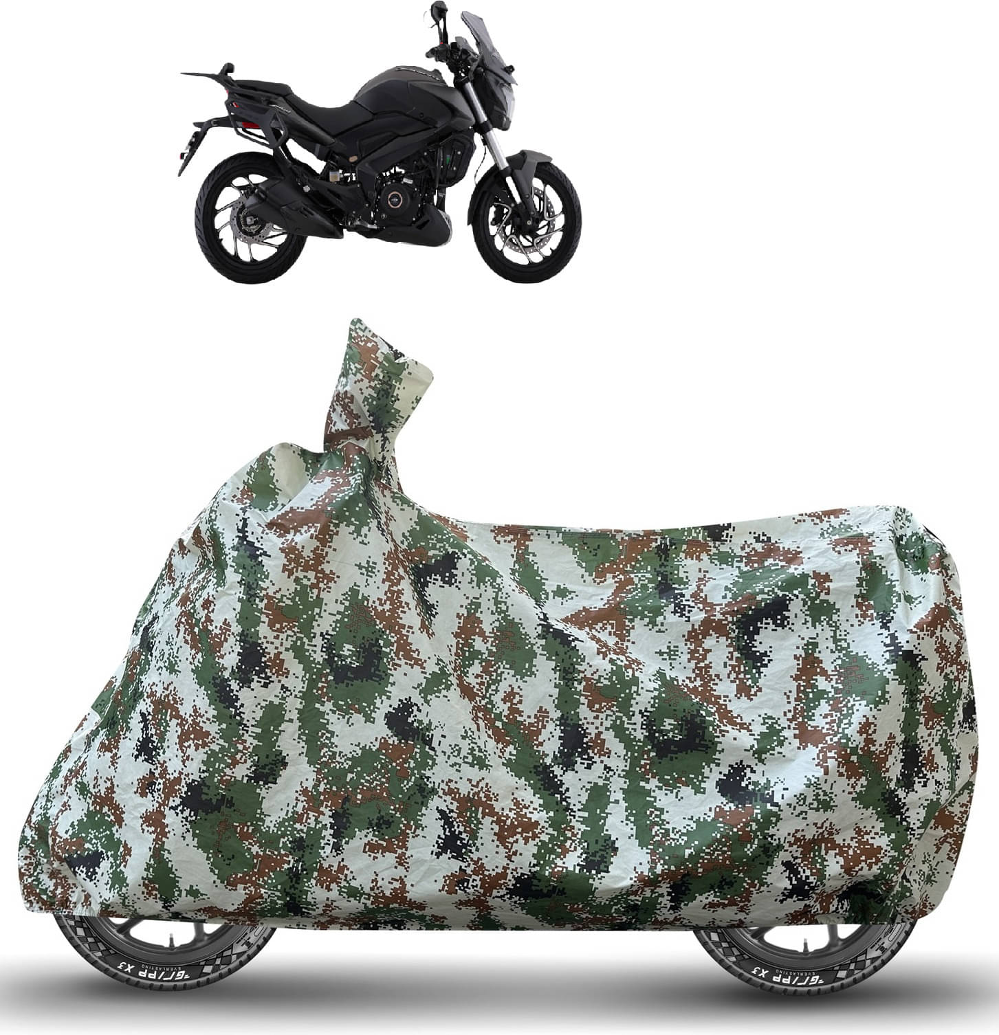 Caronix Bike Body Cover for Bajaj Dominar 400 ( Pack of 1 ) , Green Caronix Bike Body Cover for Bajaj Dominar 400 ( Pack of 1 ) , Green
