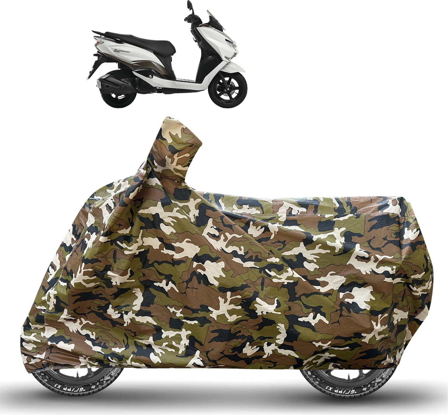 Caronix Bike Body Cover for Suzuki Burgman Street ( Pack of 1 ) , Brown