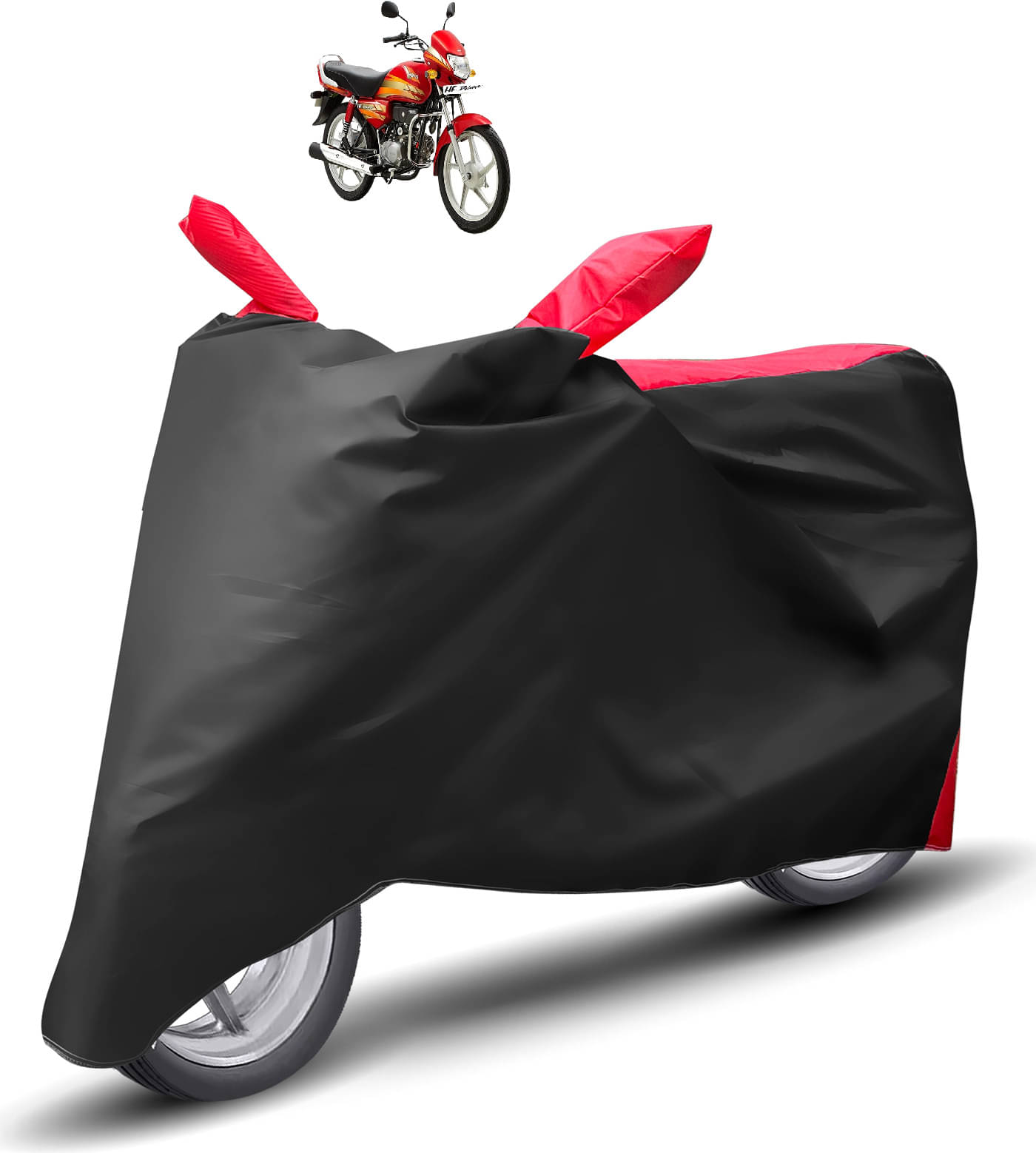 Caronix Bike Body Cover for Hero HF Deluxe ( Pack of 1 ) , Red Caronix Bike Body Cover for Hero HF Deluxe ( Pack of 1 ) , Red