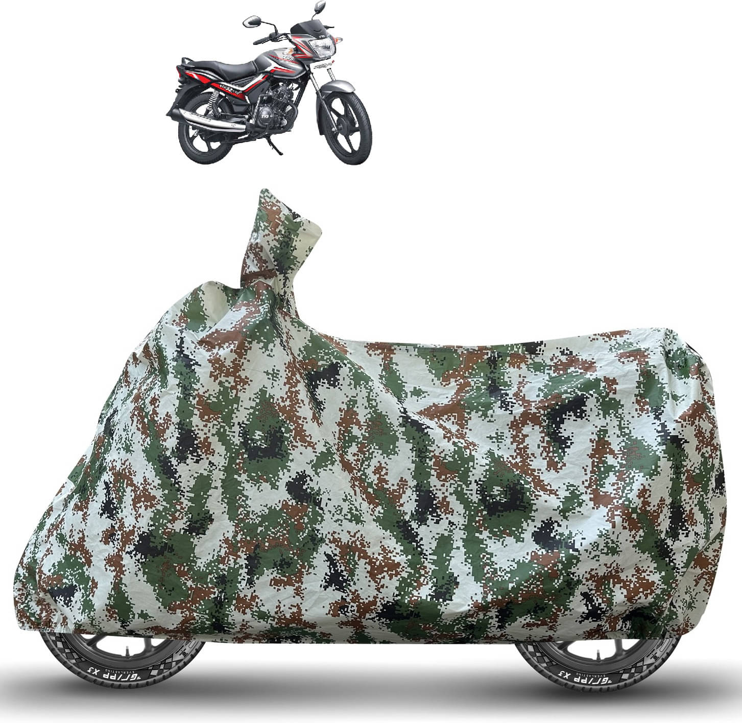 Caronix Bike Body Cover for TVS Star City ( Pack of 1 ) , Green Caronix Bike Body Cover for TVS Star City ( Pack of 1 ) , Green