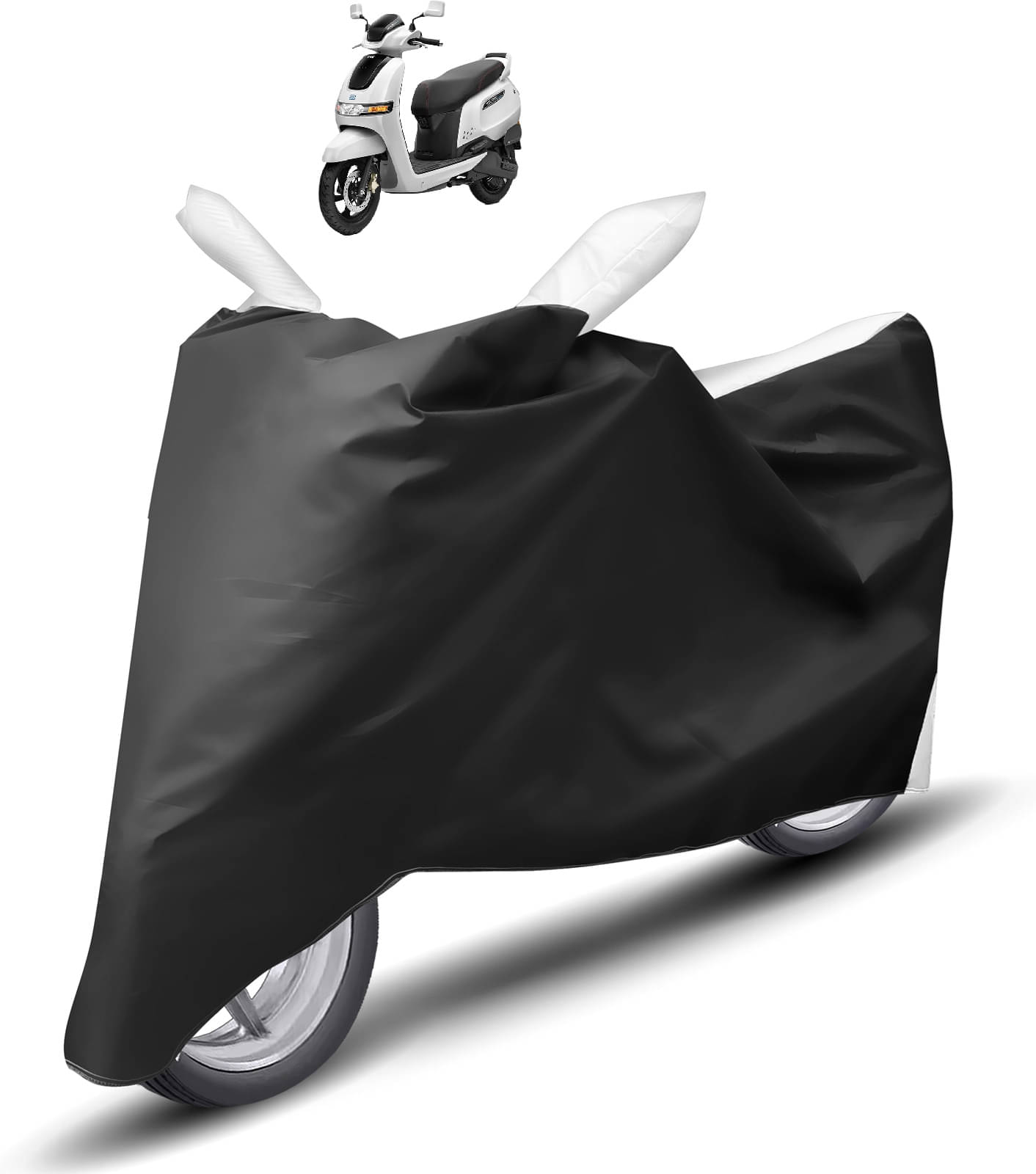 Caronix Bike Body Cover for TVS iQube Electric ( Pack of 1 ) , White     			Caronix Bike Body Cover for TVS iQube Electric ( Pack of 1 ) , White