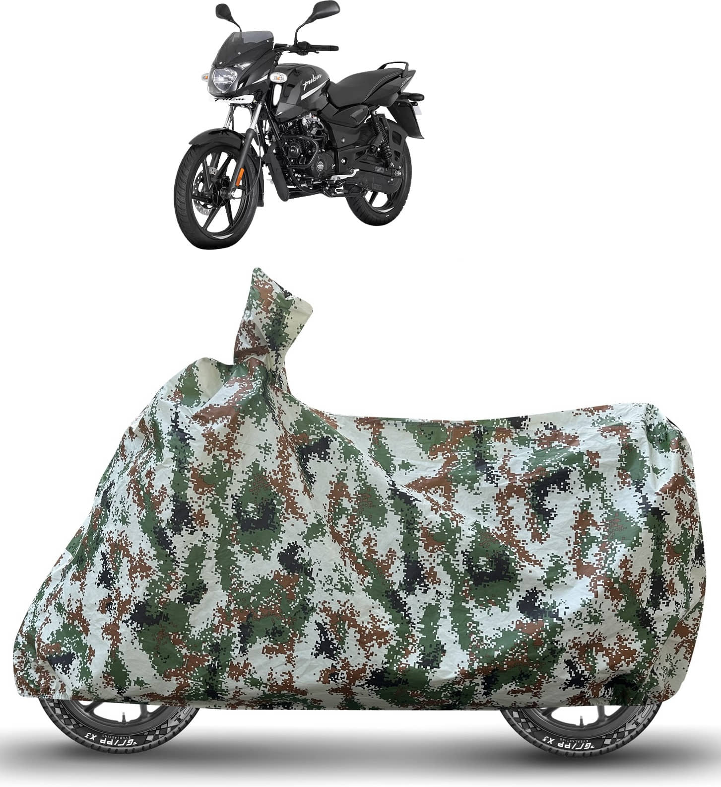 Caronix Bike Body Cover for Bajaj Pulsar 125 ( Pack of 1 ) , Multicolor