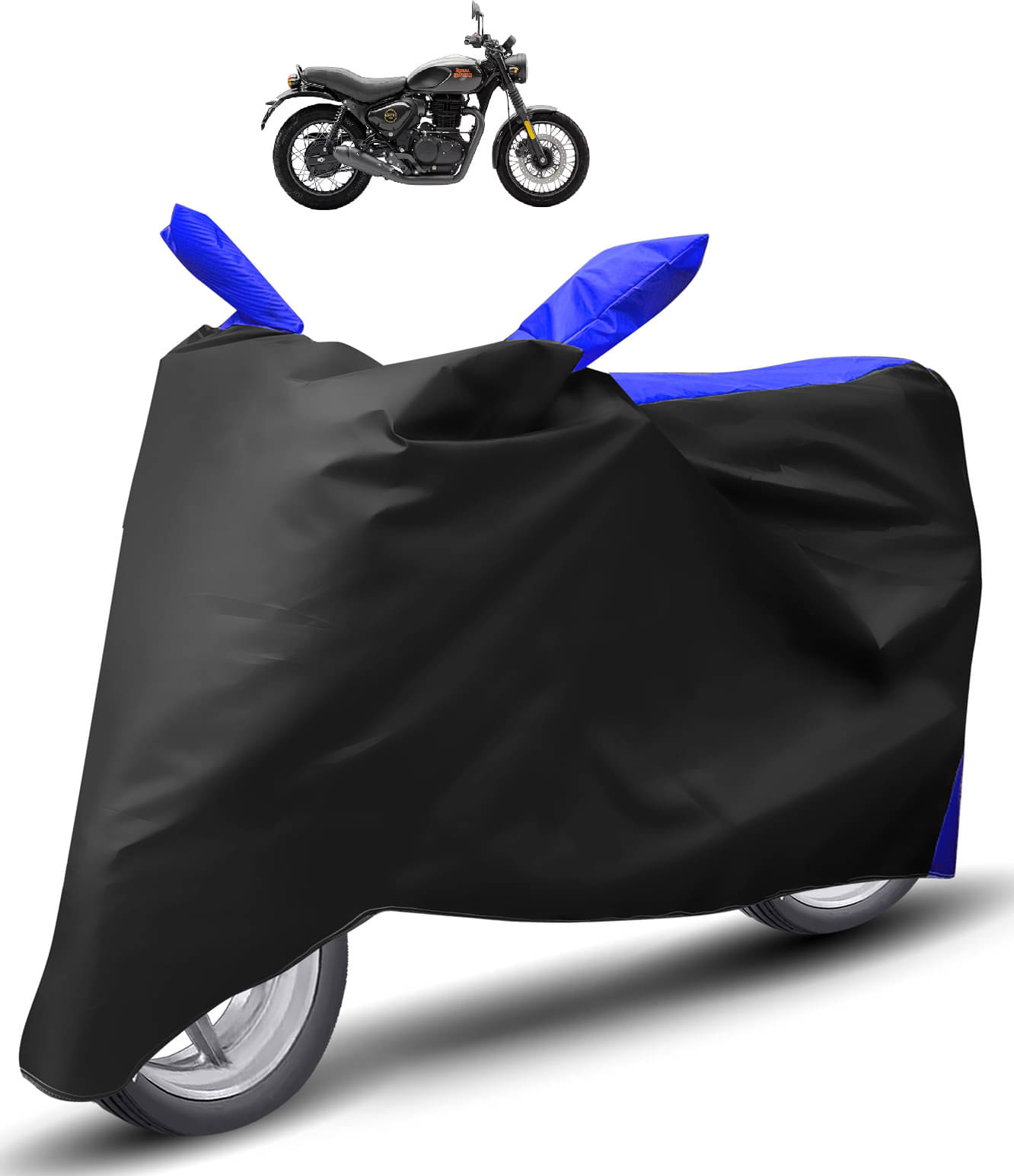 Caronix Bike Body Cover for Royal Enfield Hunter 350 ( Pack of 1 ) , Blue     			Caronix Bike Body Cover for Royal Enfield Hunter 350 ( Pack of 1 ) , Blue