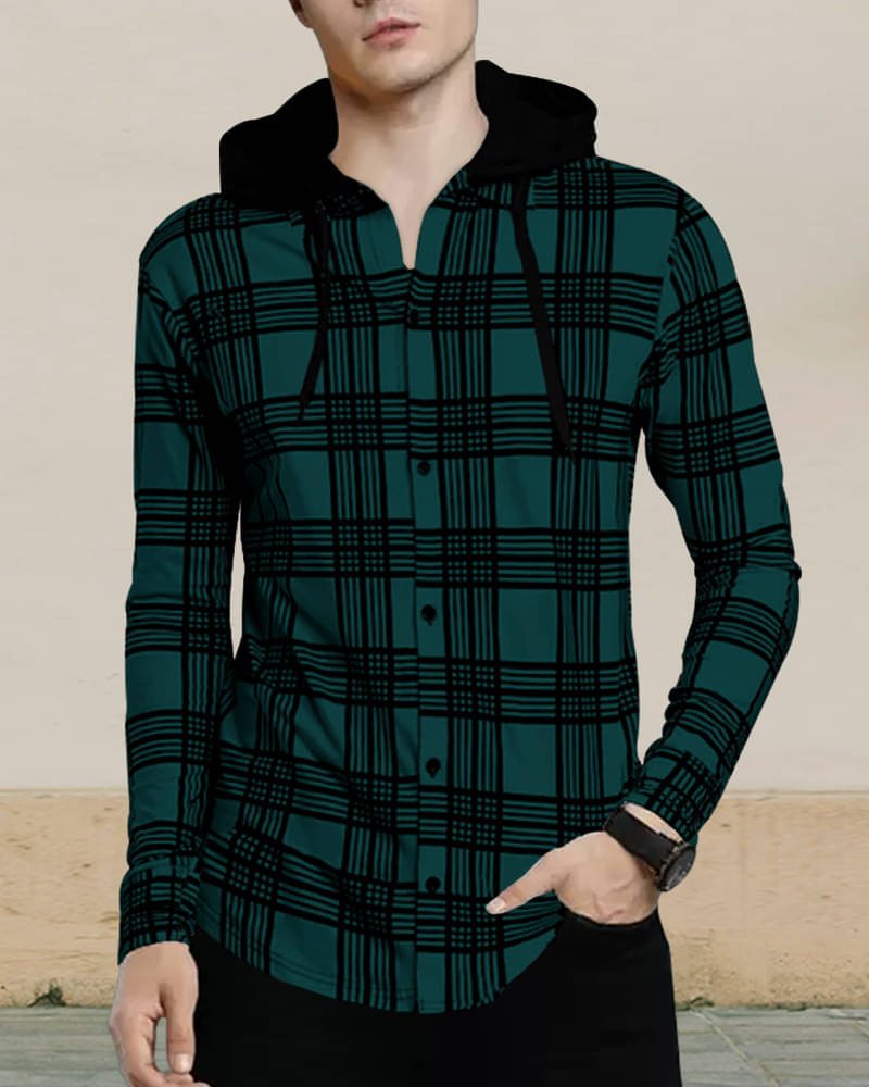 Eyebogler Cotton Blend Regular Fit Checks Full Sleeves Men's Casual Shirt - Green ( Pack of 1 ) Eyebogler Cotton Blend Regular Fit Checks Full Sleeves Men's Casual Shirt - Green ( Pack of 1 )