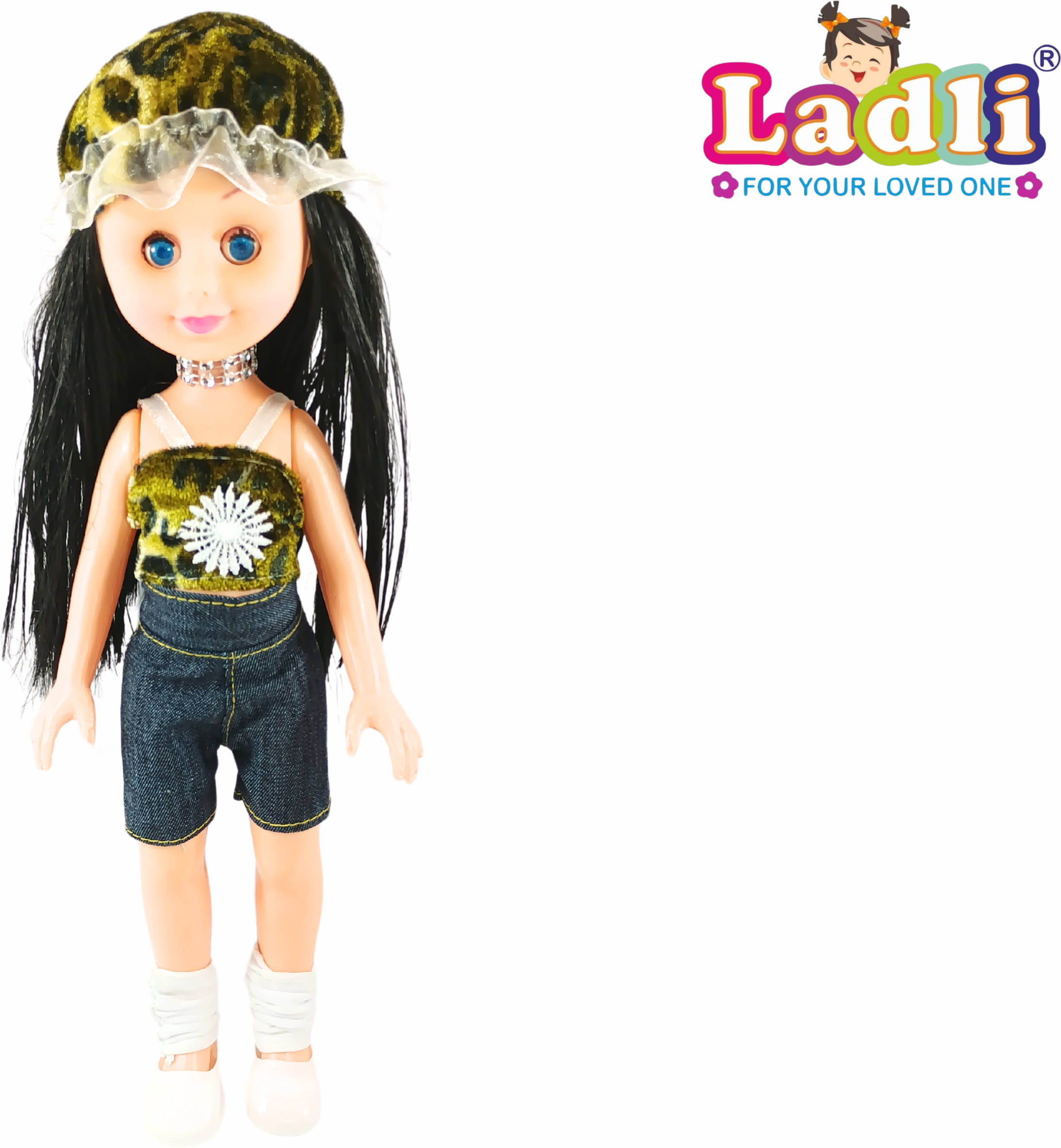     			Girl Doll in Blue Dress & Shorts For Kids Age 02 Years - 06 Years