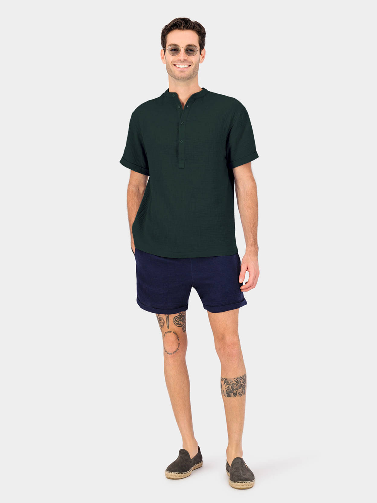 Eyebogler Polyester Regular Fit Solid Half Sleeves Men's Mandarin Collar T-Shirt - Dark Green ( Pack of 1 ) Eyebogler Polyester Regular Fit Solid Half Sleeves Men's Mandarin Collar T-Shirt - Dark Green ( Pack of 1 )