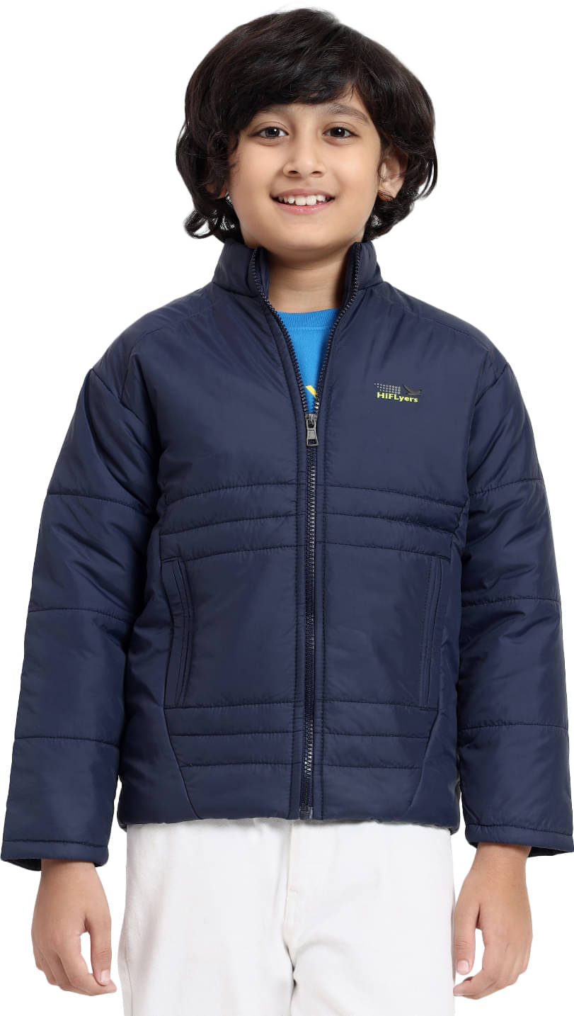     			Hiflyers Girls Polyester Quilted & Bomber Jacket For ( Pack of 1 , Blue )
