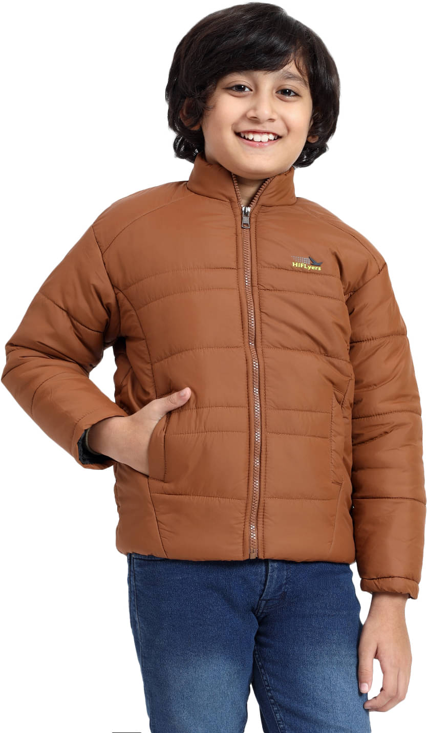    			Hiflyers Girls Polyester Quilted & Bomber Jacket For ( Pack of 1 , Brown )