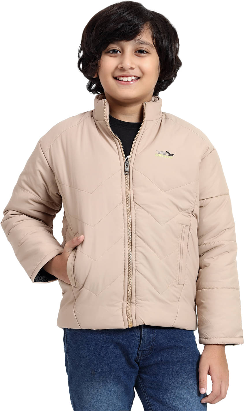     			Hiflyers Girls Polyester Quilted & Bomber Jacket For ( Pack of 1 , Beige )