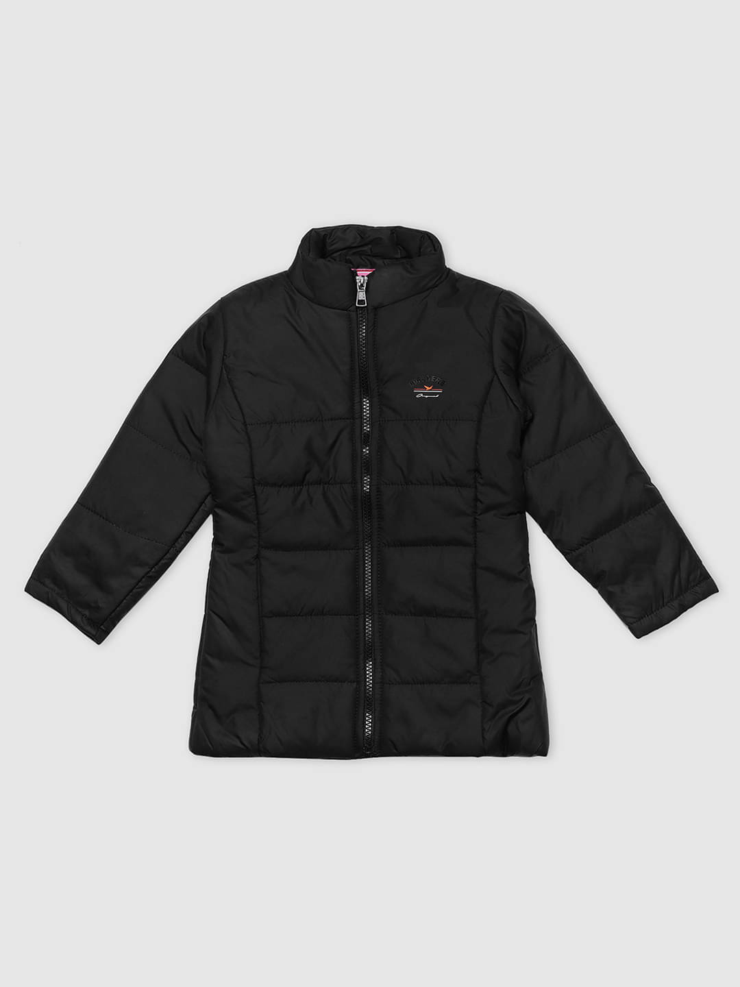     			Hiflyers Girls Polyester Quilted & Bomber Jacket For ( Pack of 1 , Black )