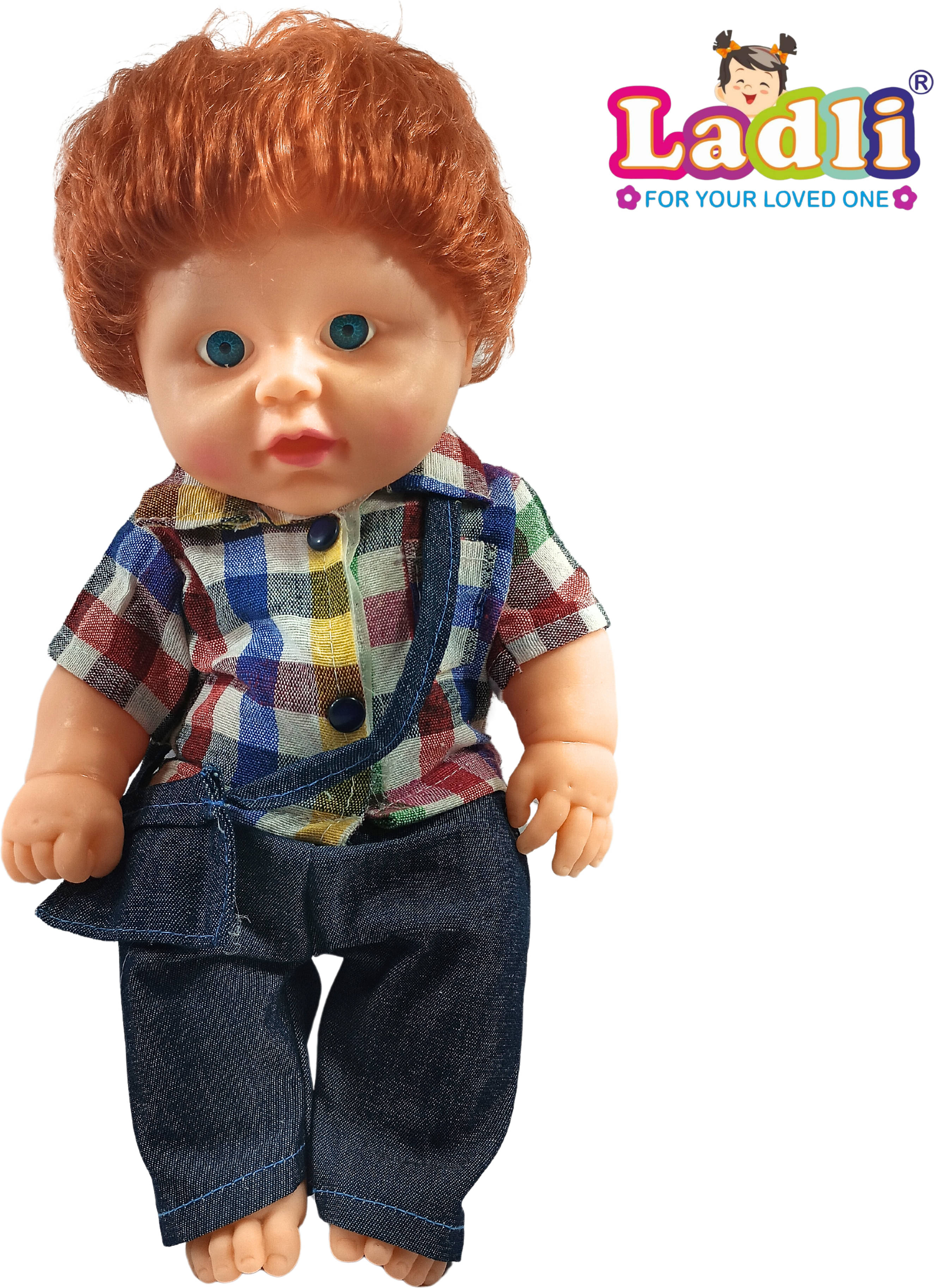Little Golu Teddy Boy Toy in Printed Dress Doll for Kids Moveable Hands Legs_H Little Golu Teddy Boy Toy in Printed Dress Doll for Kids Moveable Hands Legs_H