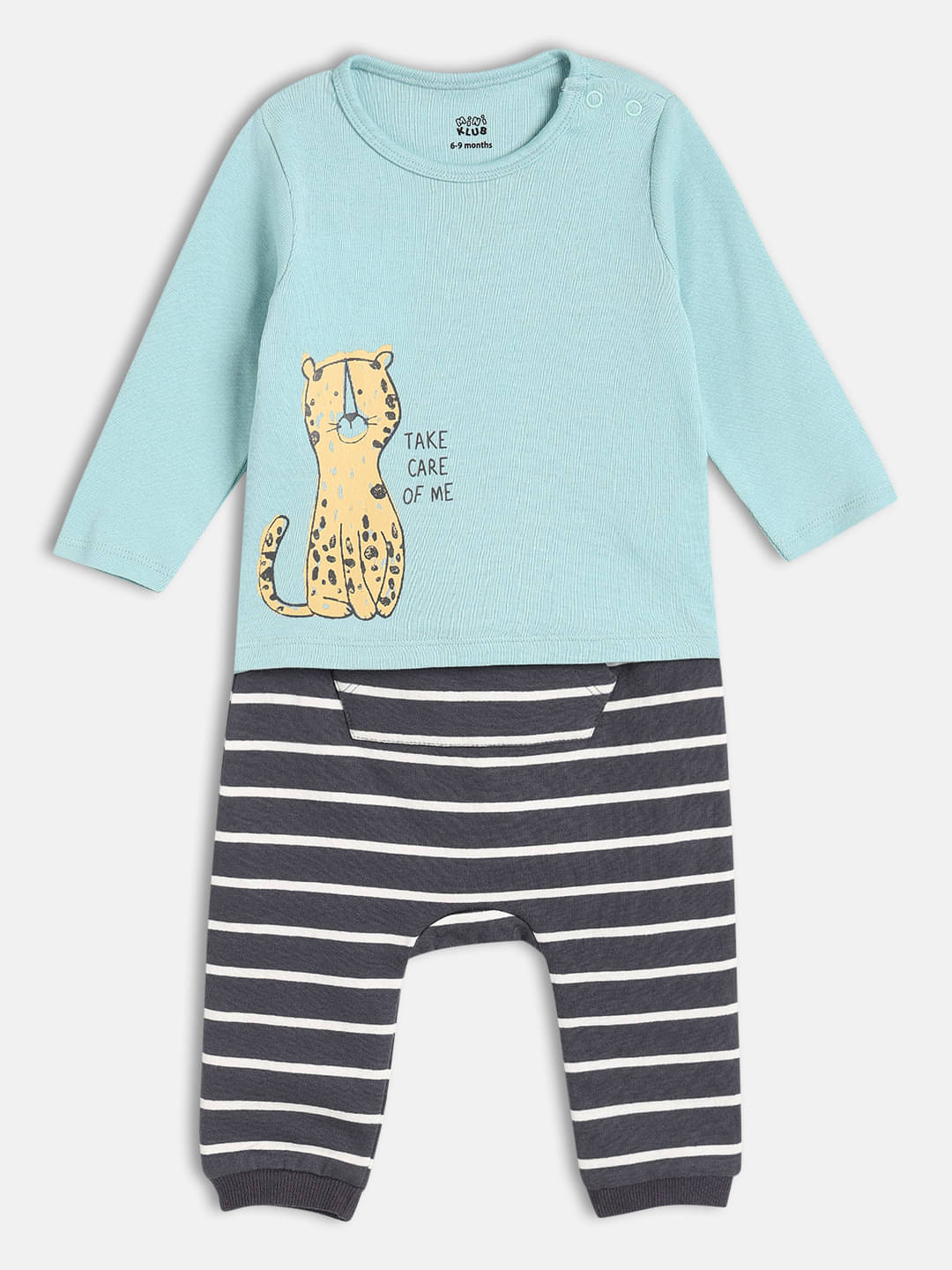     			MINI KLUB Pack of 1 Baby Boys Cotton Sweatshirt & Jogger Set ( Multicolor )