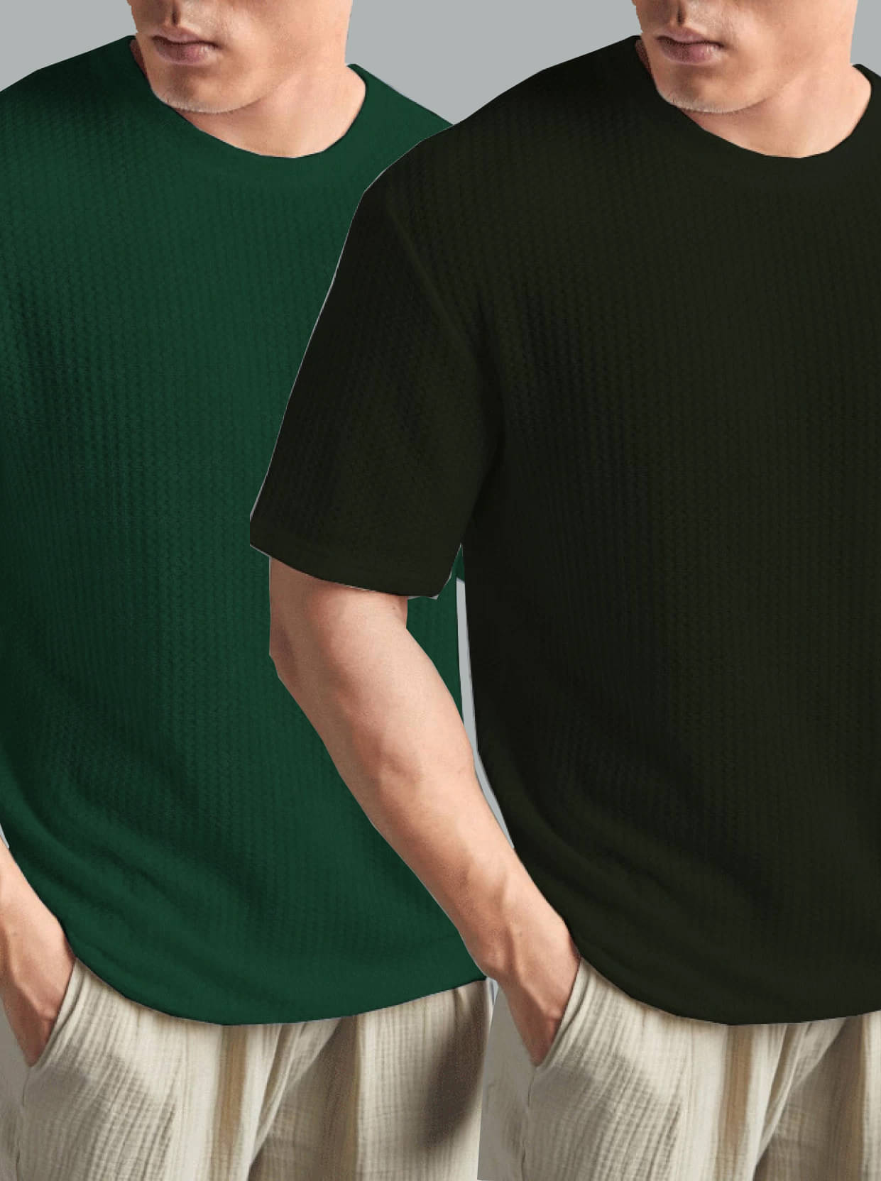 Merriment Polyester Regular Fit Self Design Half Sleeves Men's Round T-Shirt - Black ( Pack of 2 ) Merriment Polyester Regular Fit Self Design Half Sleeves Men's Round T-Shirt - Black ( Pack of 2 )