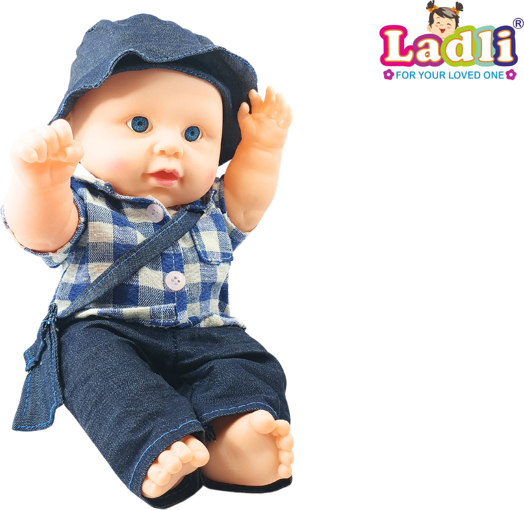 Natural looking like multicolour cap baby boy doll real for kids boys and girls     			Natural looking like multicolour cap baby boy doll real for kids boys and girls