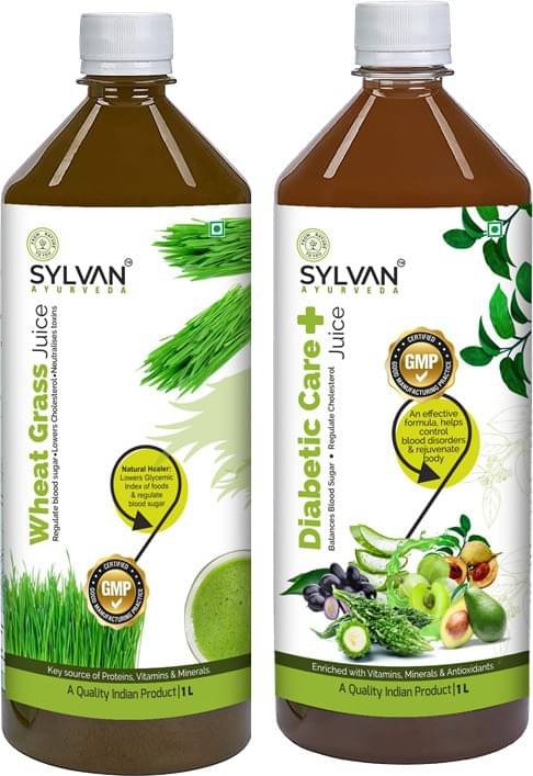 SYLVAN AYURVEDA SYLVAN|WHEATGRASS JUICE |DIABETIC CARE + JUICE|PACE OF 2 (2 x 1 L) SYLVAN AYURVEDA SYLVAN|WHEATGRASS JUICE |DIABETIC CARE + JUICE|PACE OF 2 (2 x 1 L)