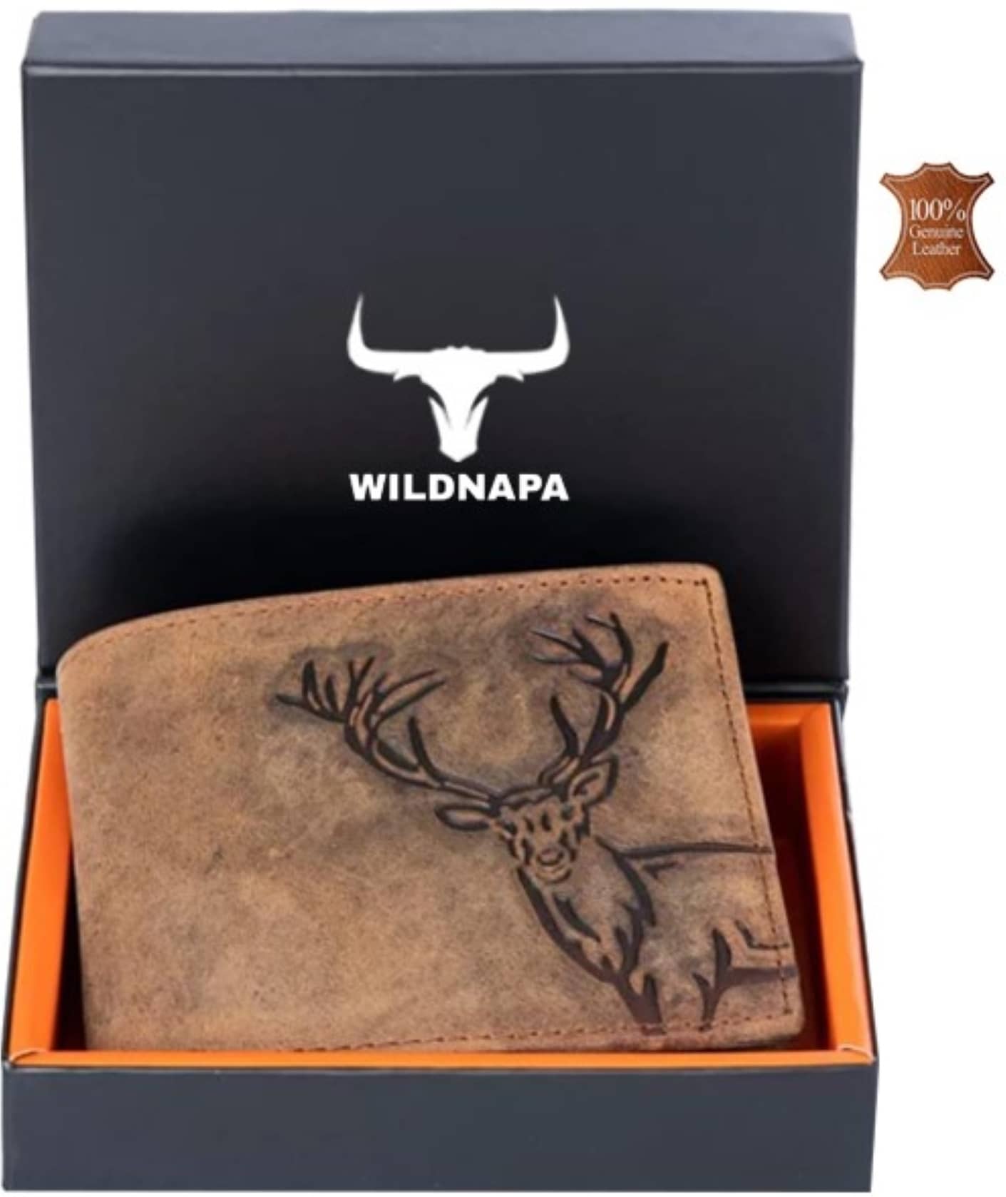 WILDNAPA 100% Leather Solid Men's Regular Wallet With 8 Slots For Card ( Brown , Pack of 1 ) - Handbags | Buy online on ZillyBuy