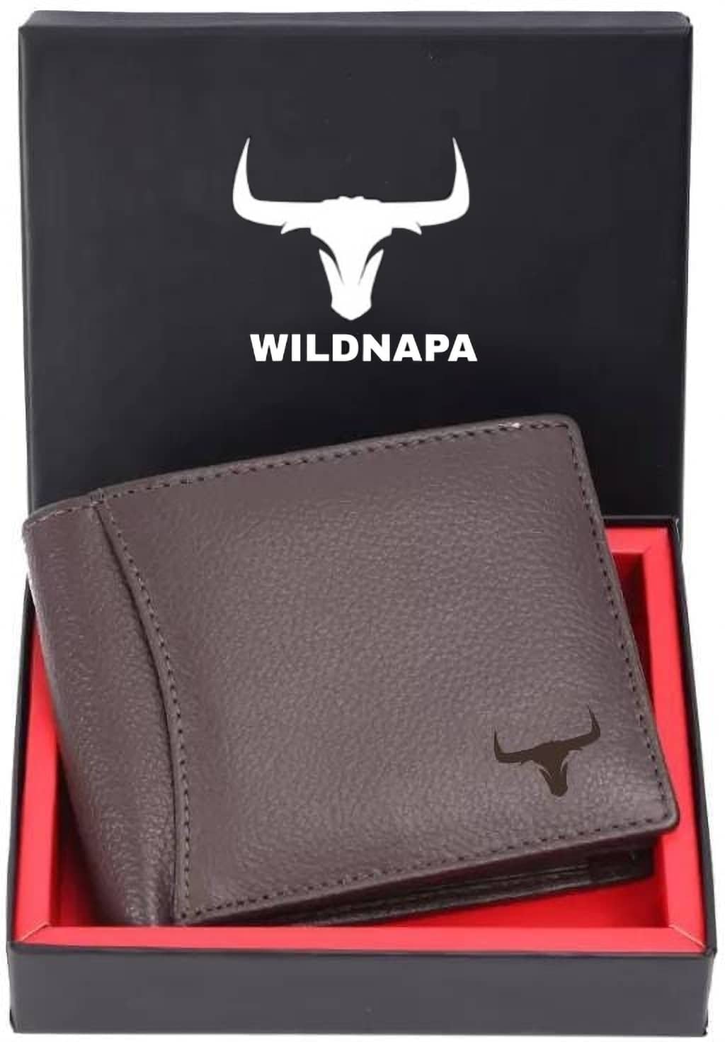 WILDNAPA 100% Leather Solid Men's Regular Wallet With 8 Slots For Card ( Green , Pack of 1 ) - Handbags | Buy online on ZillyBuy