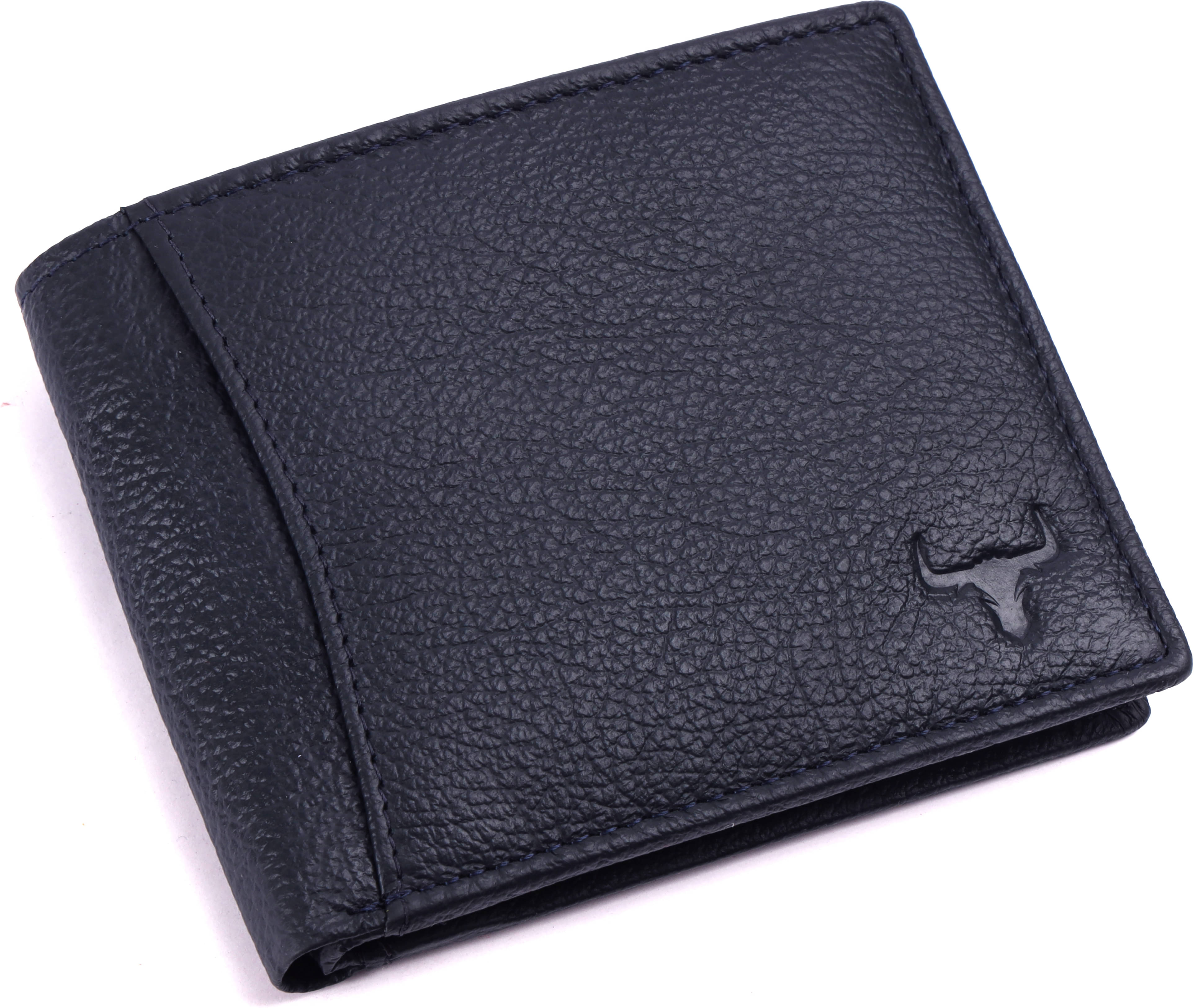     			WILDNAPA 100% Leather Solid Men's Regular Wallet With 8 Slots For Card ( Blue , Pack of 1 )