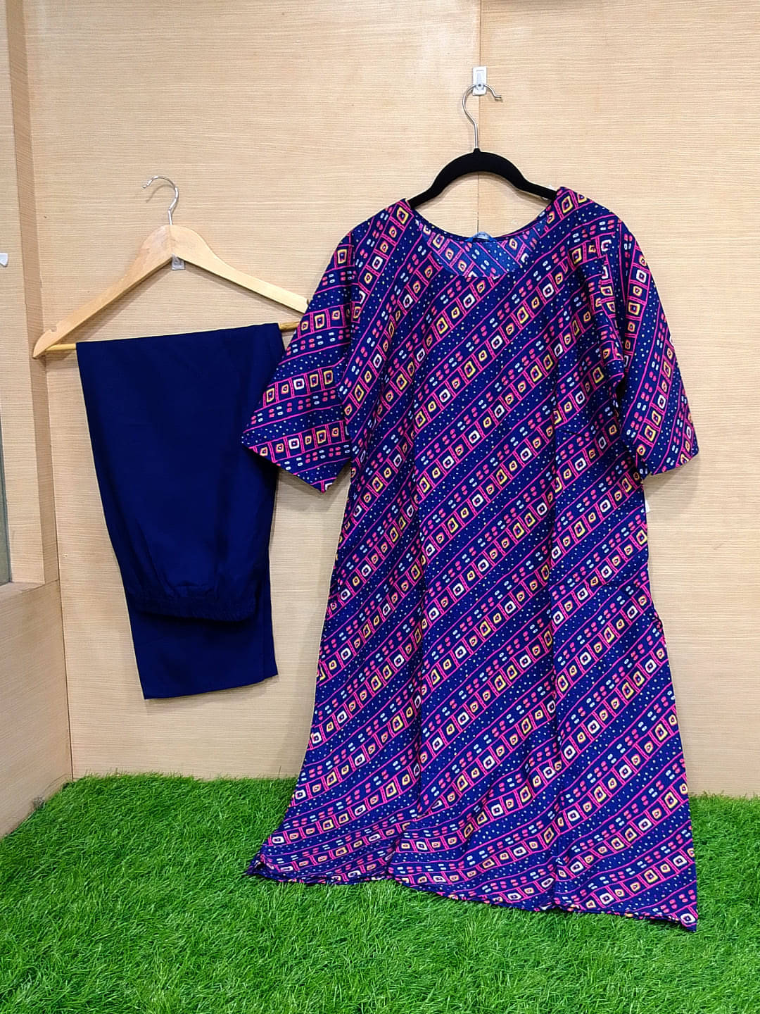 1 Stop Fashion Crepe Printed Kurti With Pants Women's Stitched Salwar Suit - Navy Blue ( Pack of 1 )     			1 Stop Fashion Crepe Printed Kurti With Pants Women's Stitched Salwar Suit - Navy Blue ( Pack of 1 )