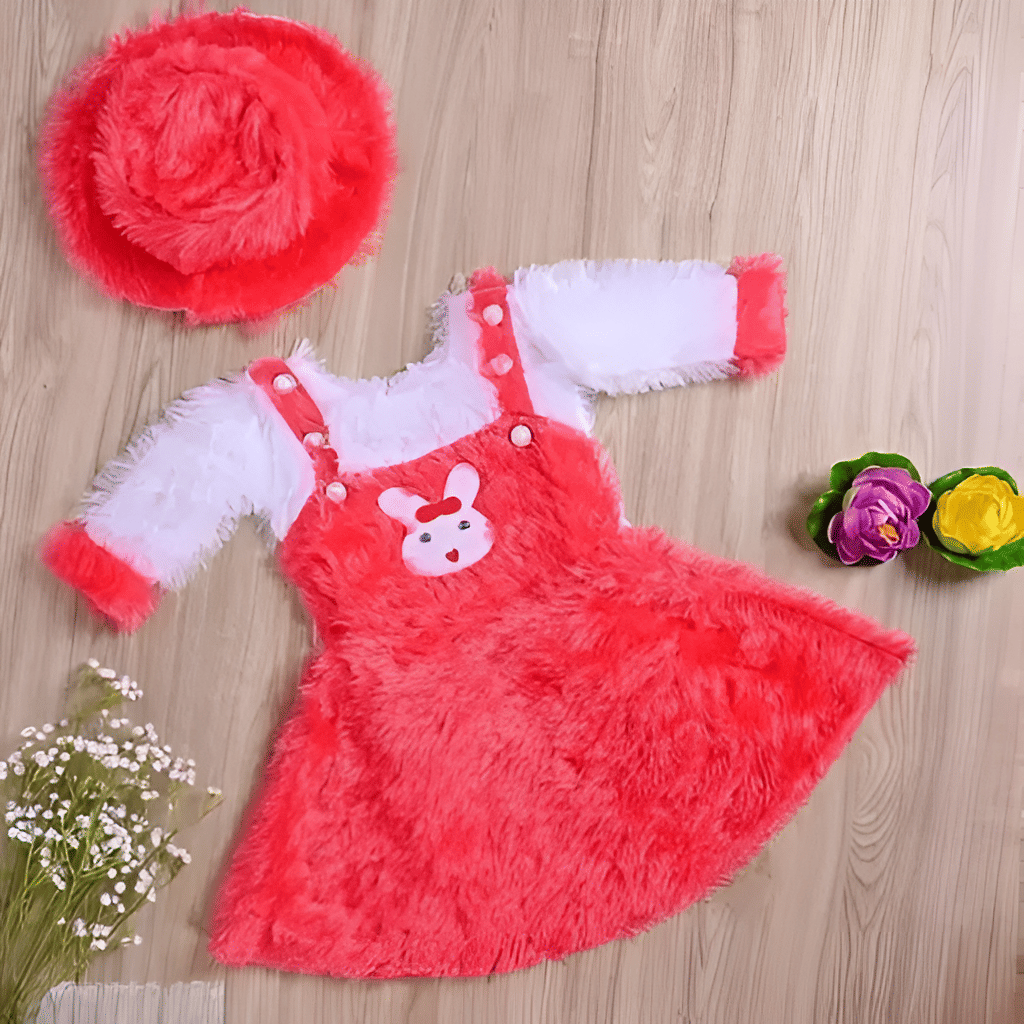     			APNA COLLECTION Woollen Frock For Baby Girls ( Pack of 1 , Carrot Orange )