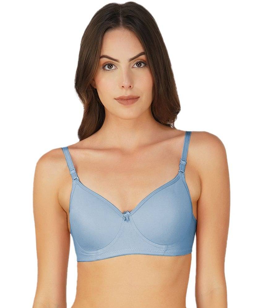 Arc de Shapes Pack of 1 Cotton Blend Lightly Padded T-Shirt Bra For Women ( Blue ) Arc de Shapes Pack of 1 Cotton Blend Lightly Padded T-Shirt Bra For Women ( Blue )