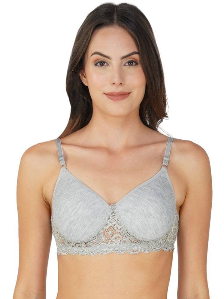 Arc de Shapes Pack of 1 Lace Lightly Padded Bralette Bra For Women ( Light Grey ) Arc de Shapes Pack of 1 Lace Lightly Padded Bralette Bra For Women ( Light Grey )