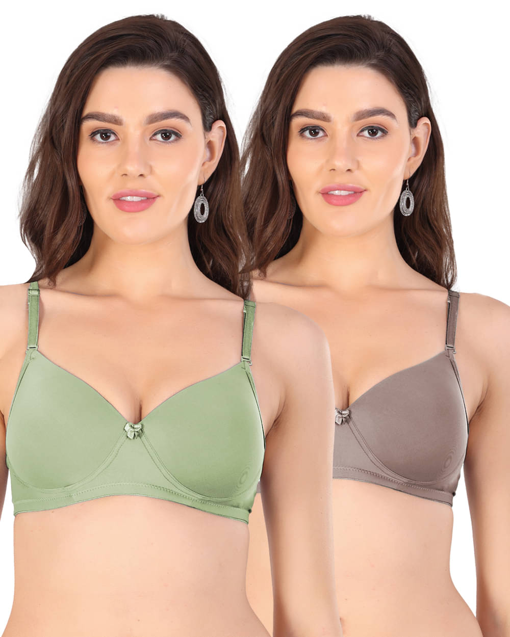 Arc de Shapes Pack of 2 Lycra Lightly Padded T-Shirt Bra For Women ( Multicolor2 ) Arc de Shapes Pack of 2 Lycra Lightly Padded T-Shirt Bra For Women ( Multicolor2 )